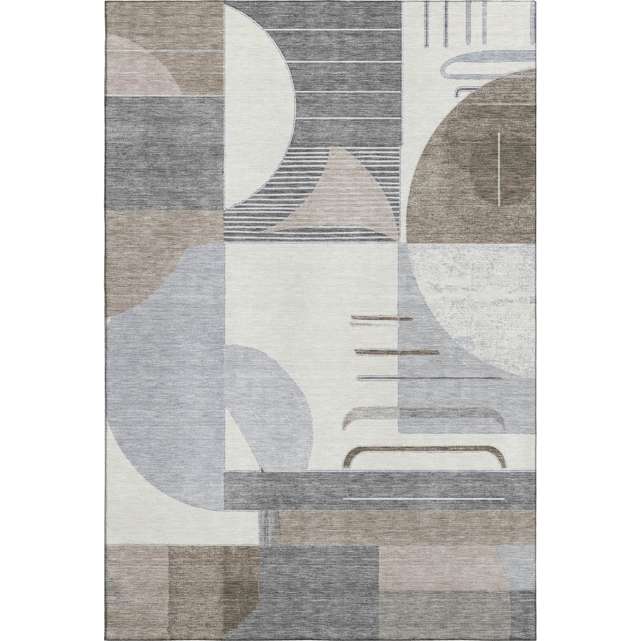 Oaxaca Machine Washable Transitional Taupe Brown Rug 2'6" x 3'10" #shape_Rectangle