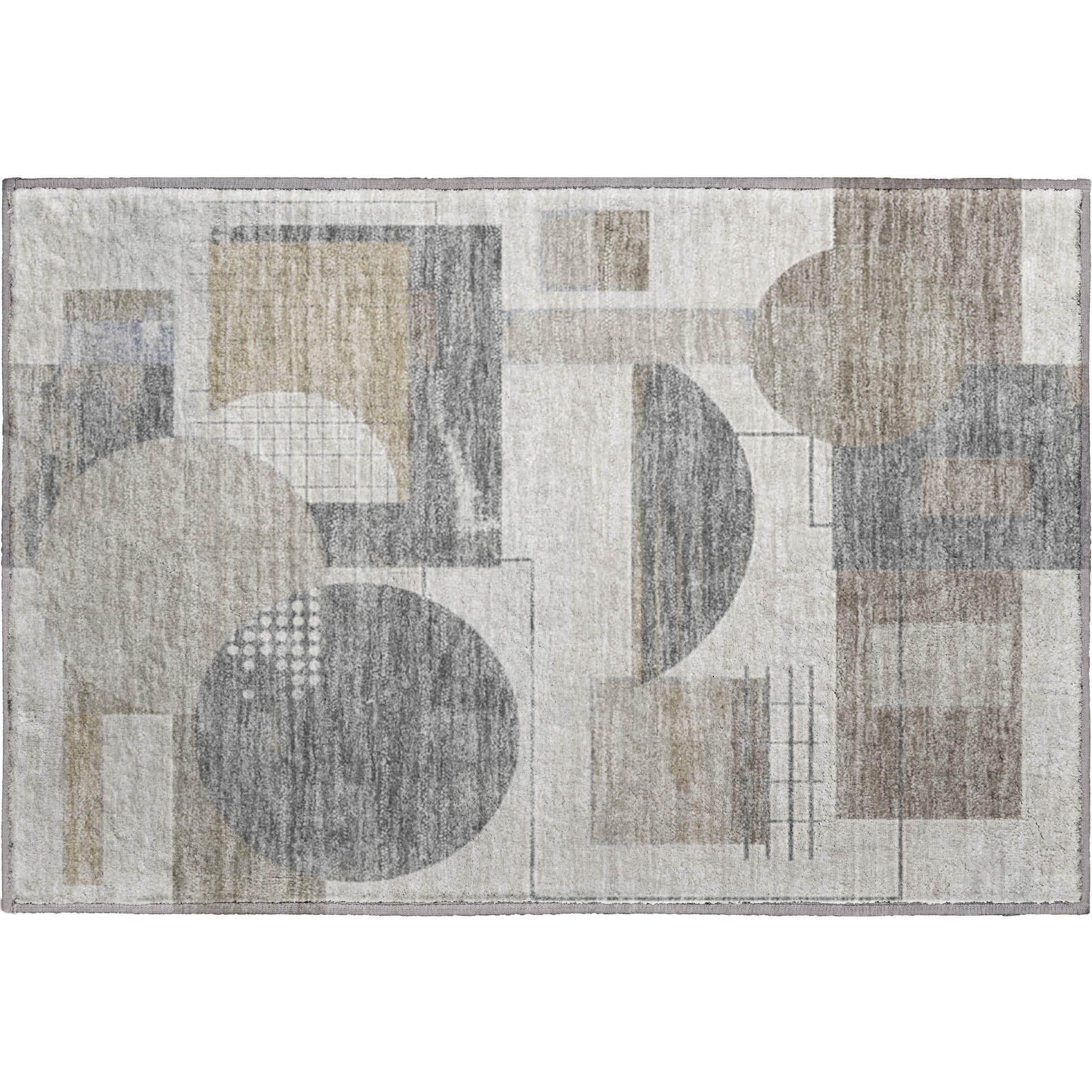 Split Machine Washable Transitional Beige Brown Rug 1'8" x 2'6" #shape_Rectangle