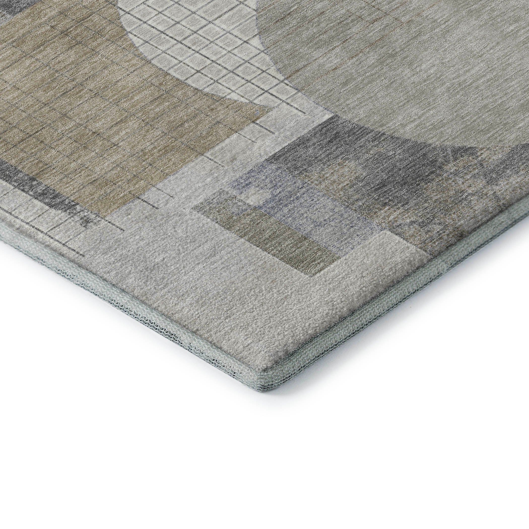 Split Machine Washable Transitional Beige Brown Rug 1'8" x 2'6" #shape_Rectangle