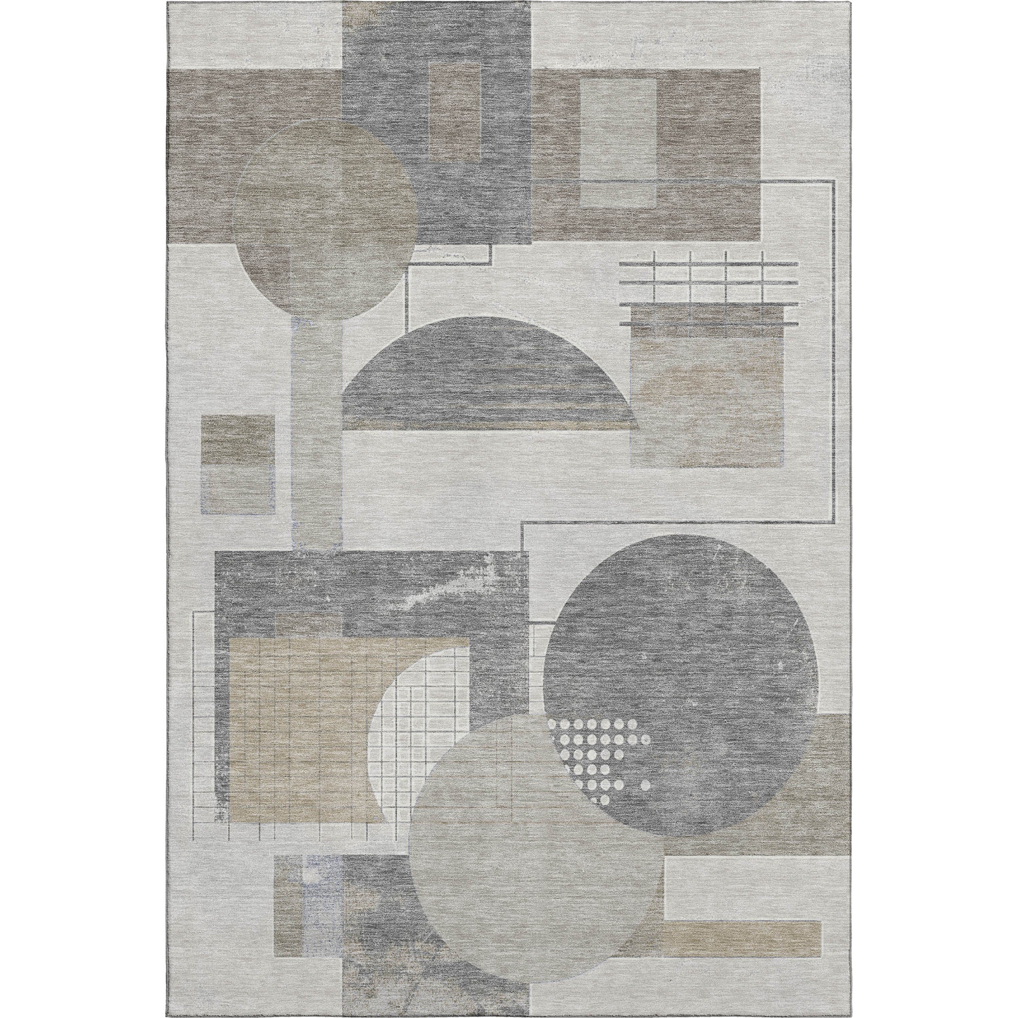 Split Machine Washable Transitional Beige Brown Rug 2'6" x 3'10" #shape_Rectangle