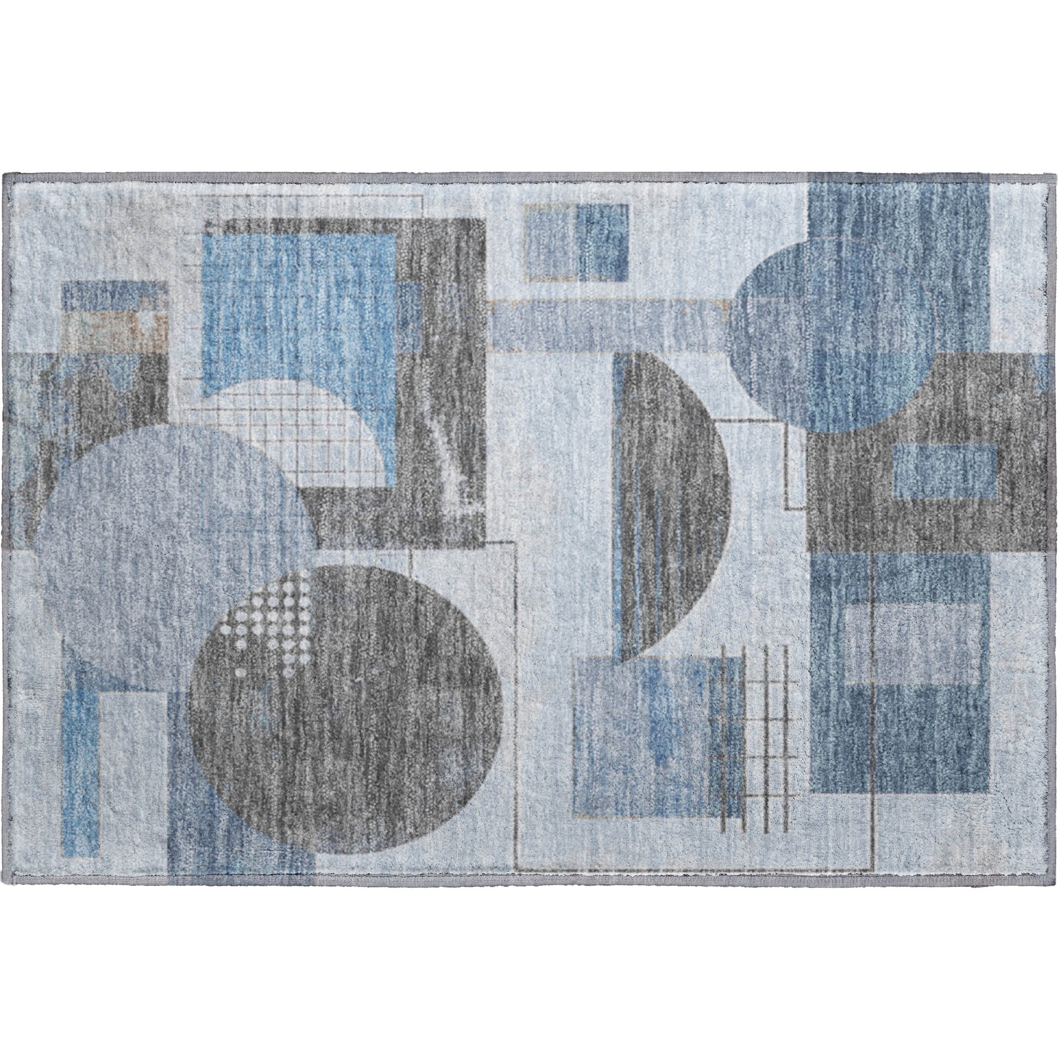 Split Machine Washable Transitional Blue Rug 1'8" x 2'6" #shape_Rectangle