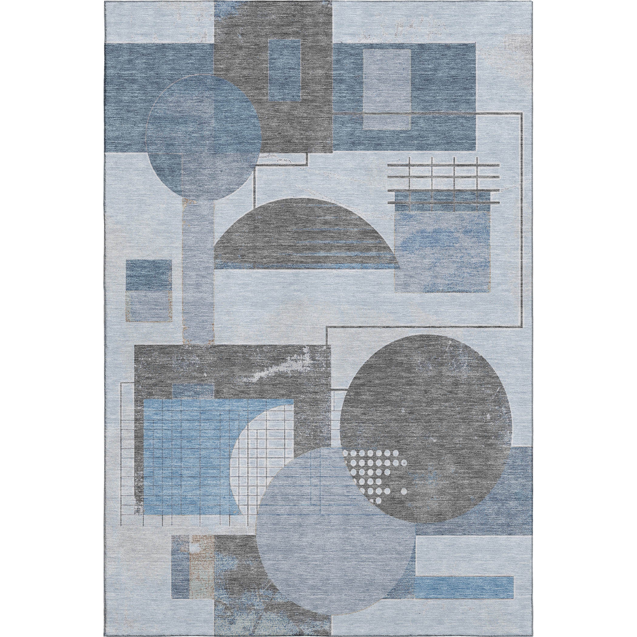 Split Machine Washable Transitional Blue Rug 2'6" x 3'10" #shape_Rectangle