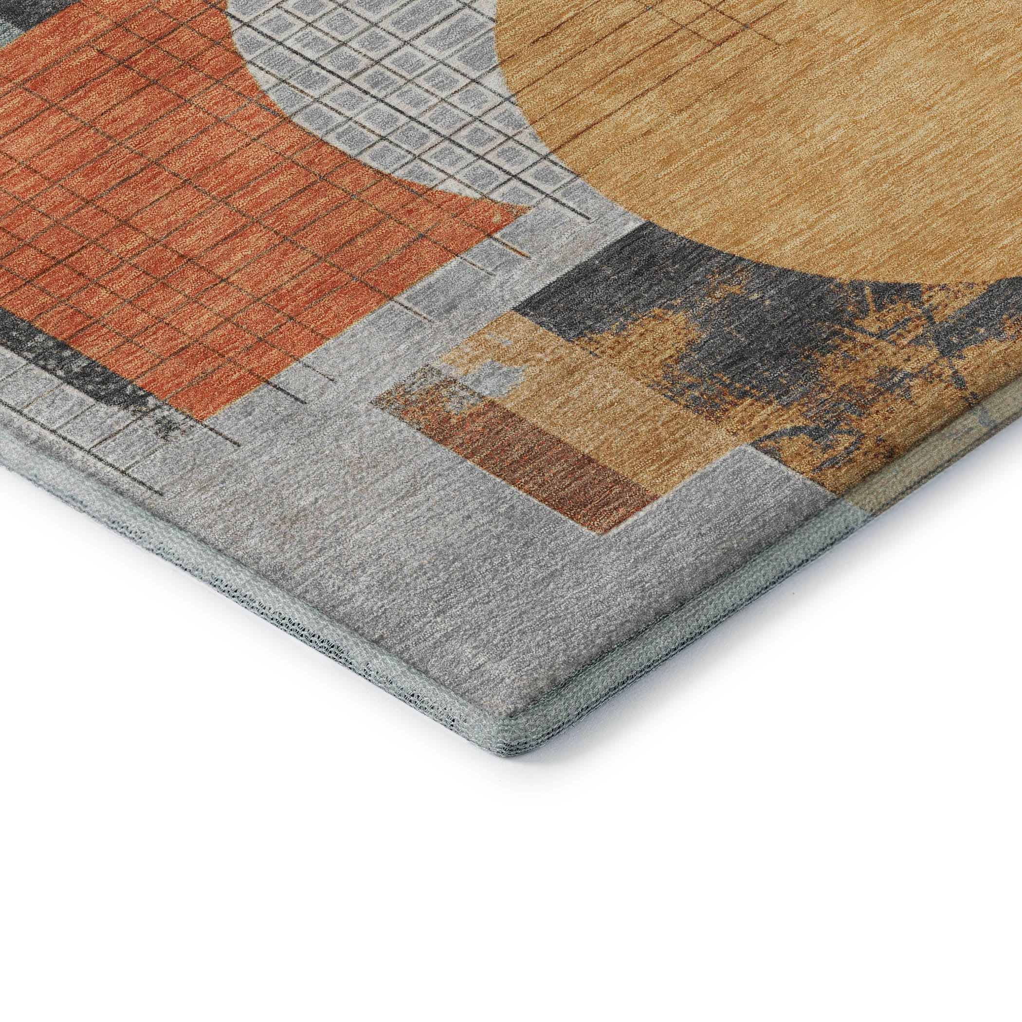 Split Machine Washable Transitional Gray Rug 1'8" x 2'6" #shape_Rectangle