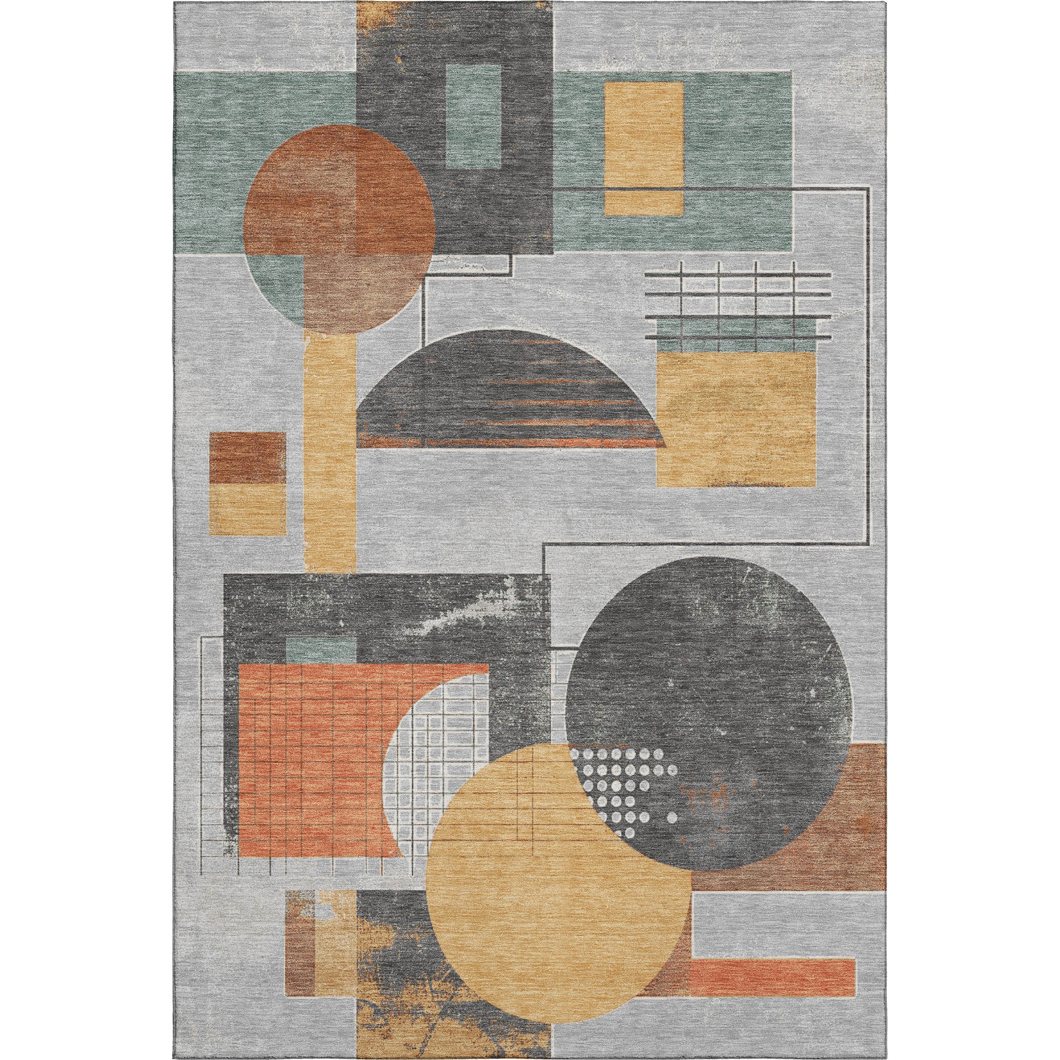 Split Machine Washable Transitional Gray Rug 2'6" x 3'10" #shape_Rectangle