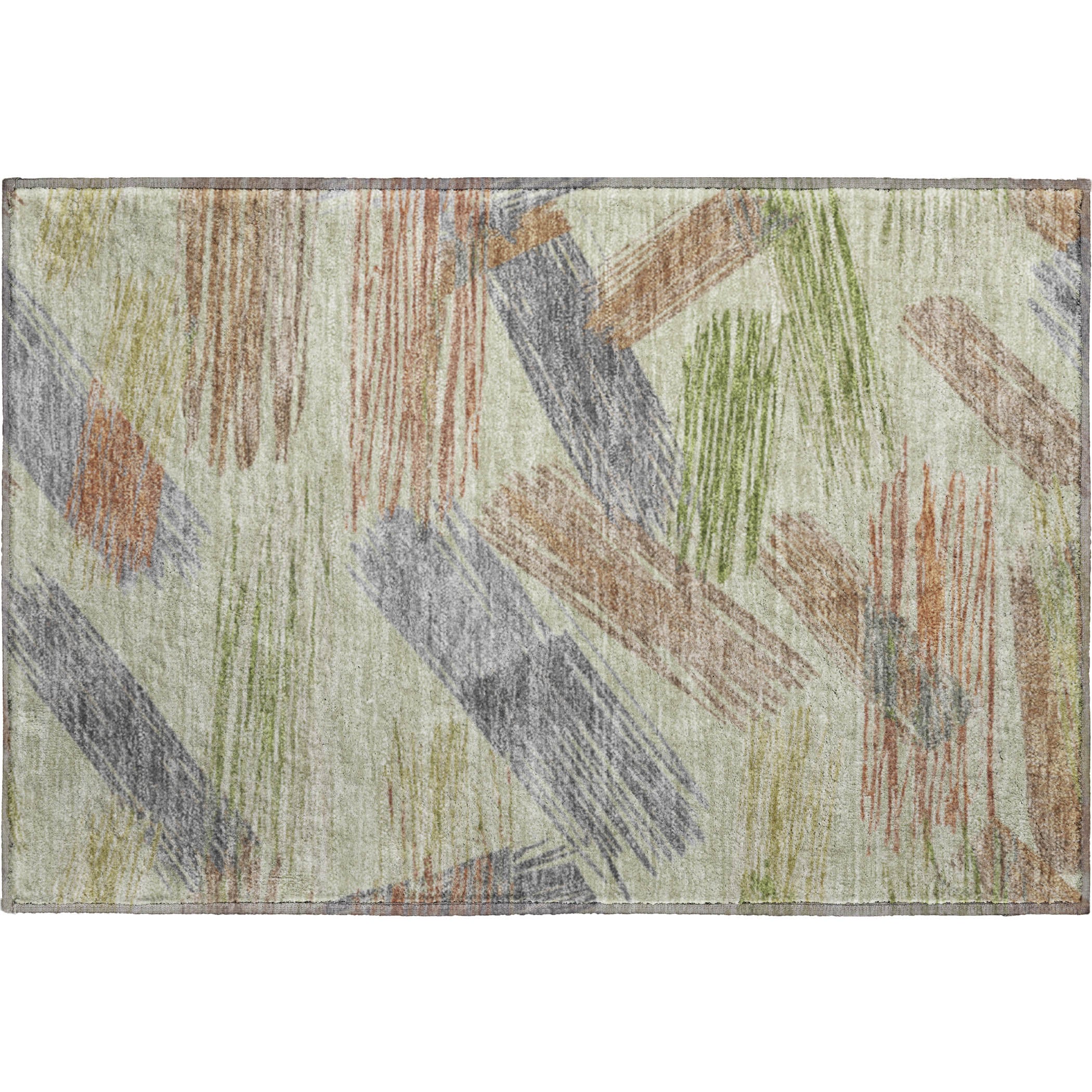 Bruges Machine Washable Transitional Aloe Green Rug 1'8" x 2'6" #shape_Rectangle