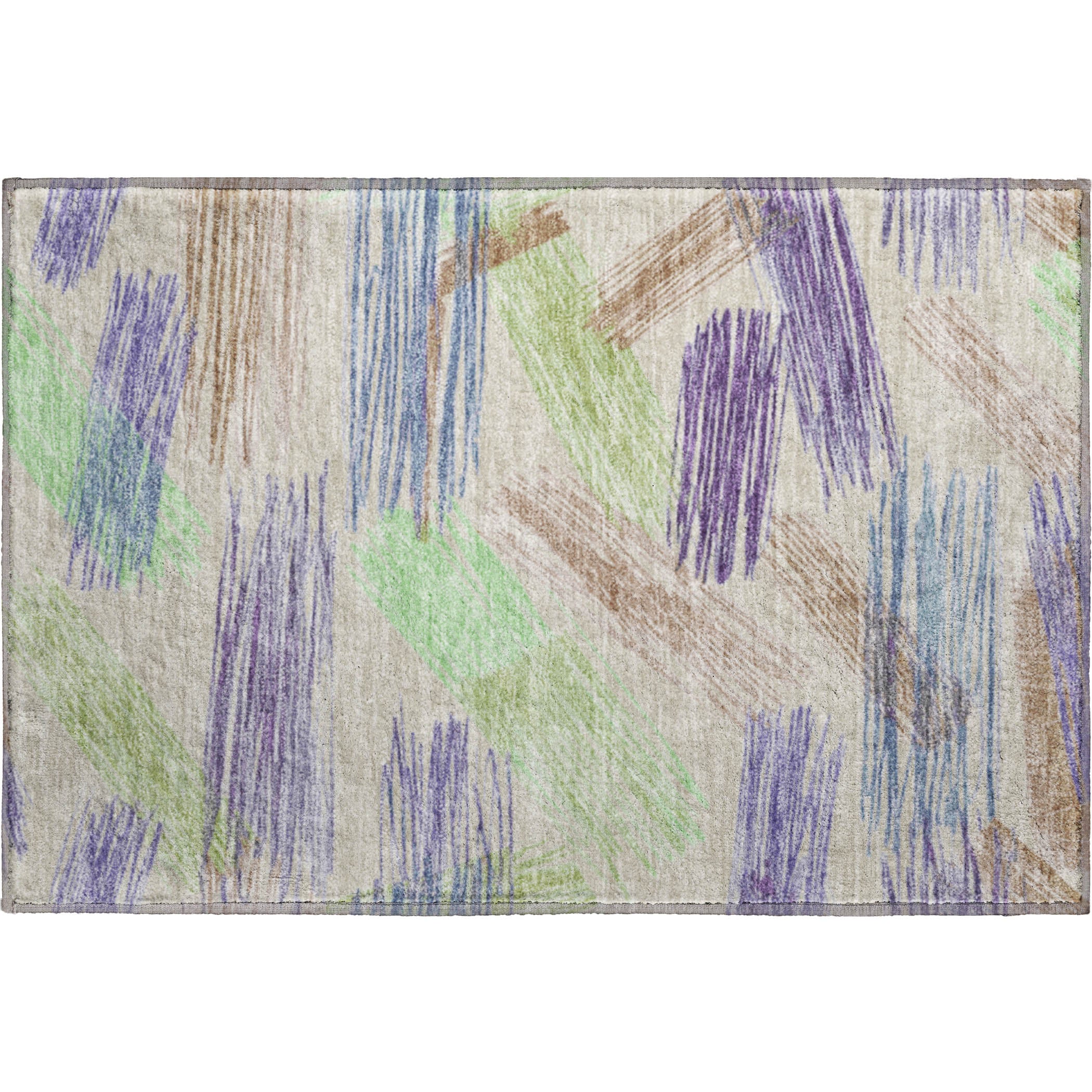Bruges Machine Washable Transitional Beige Brown Rug 1'8" x 2'6" #shape_Rectangle