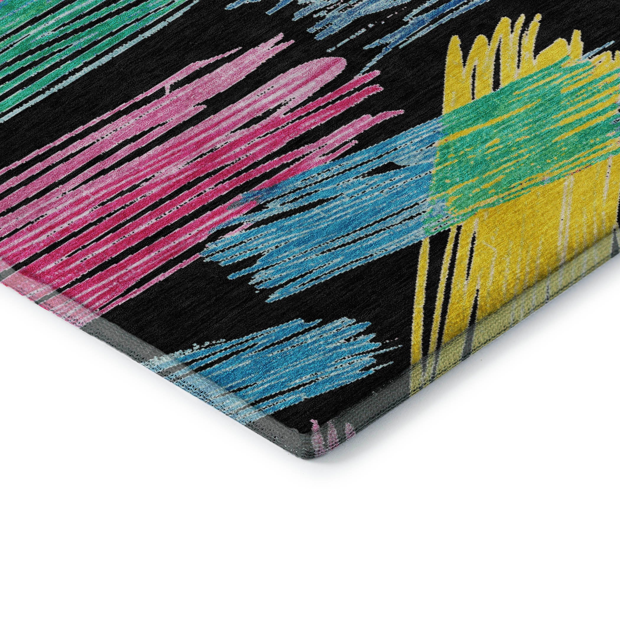 Bruges Machine Washable Transitional Black Rug 1'8" x 2'6" #shape_Rectangle