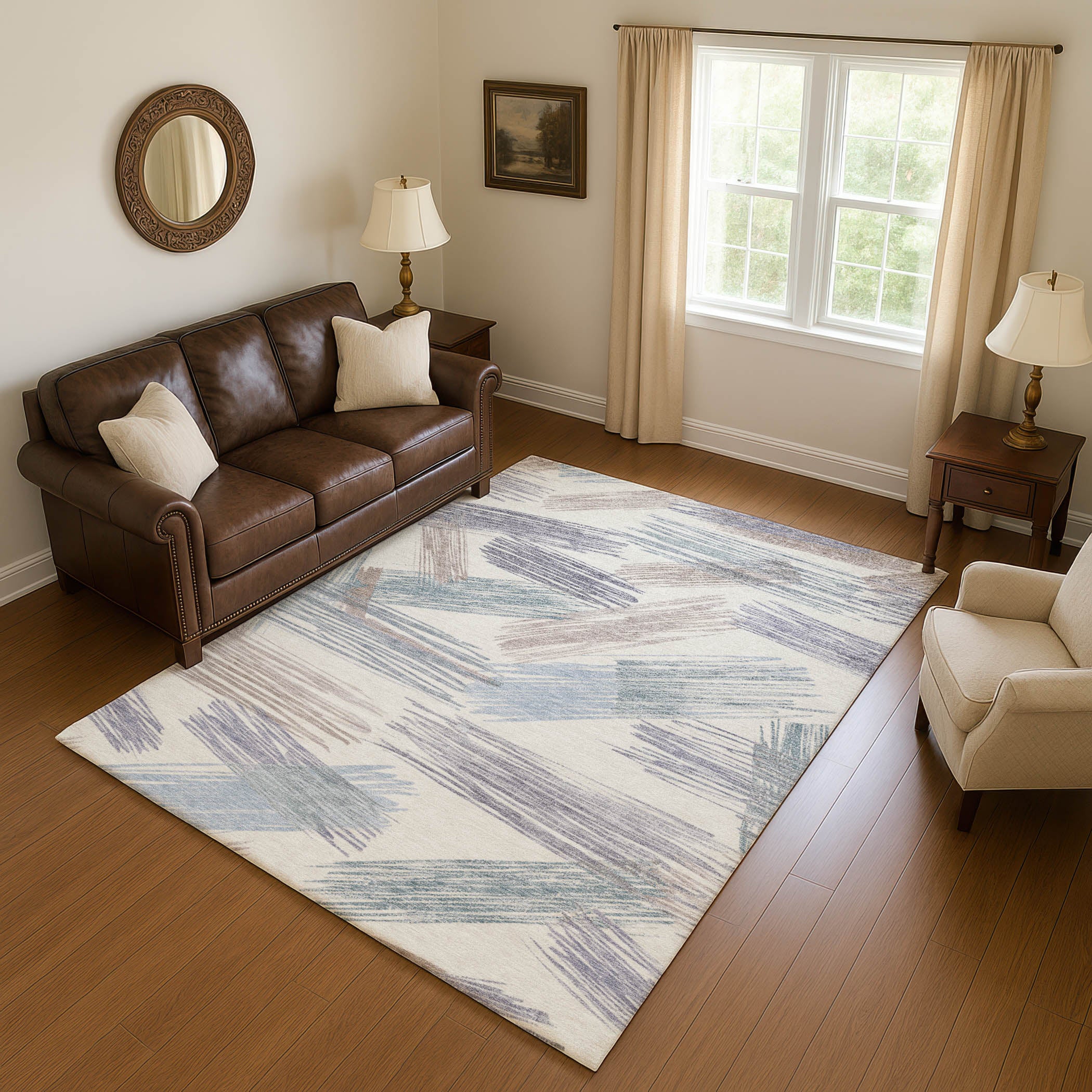 Bruges Machine Washable Transitional Ivory Rug 2'6" x 3'10" #shape_Rectangle