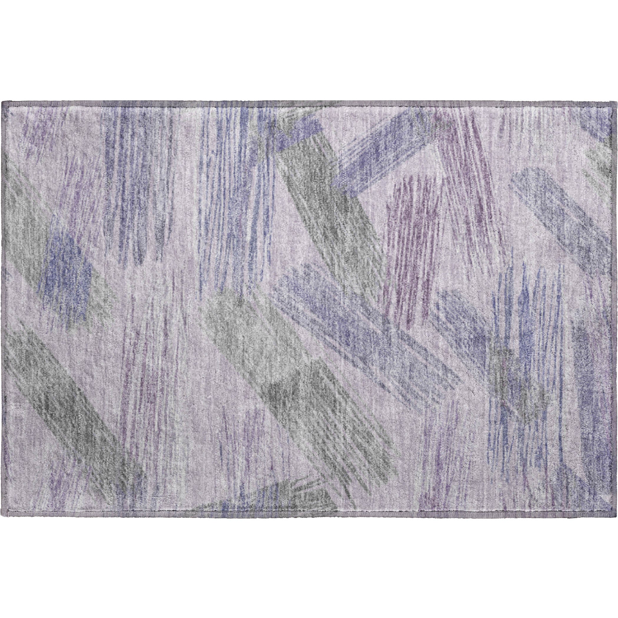 Bruges Machine Washable Transitional Lavender Purple Rug 1'8" x 2'6" #shape_Rectangle