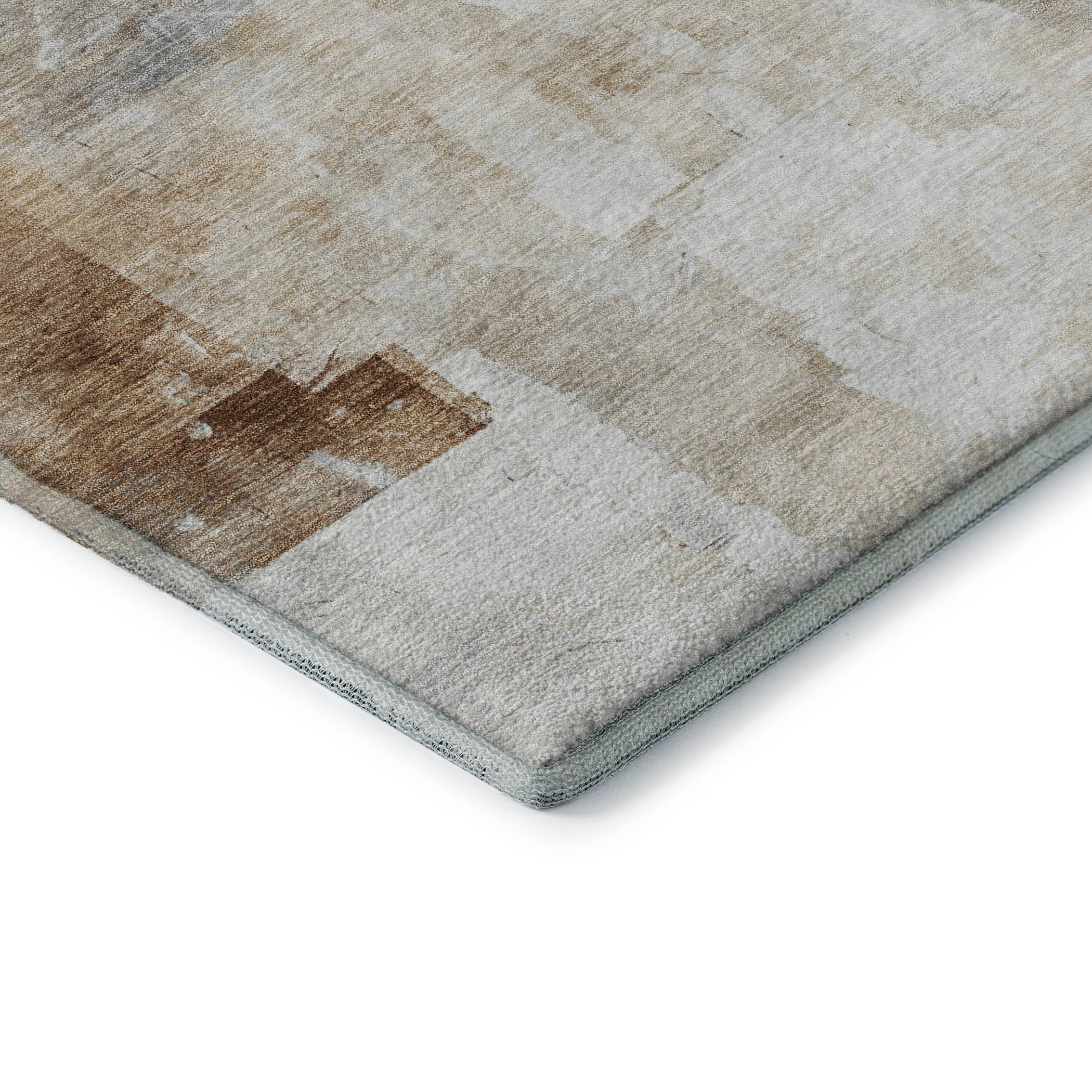 Dublin Machine Washable Transitional Beige Brown Rug 1'8" x 2'6" #shape_Rectangle