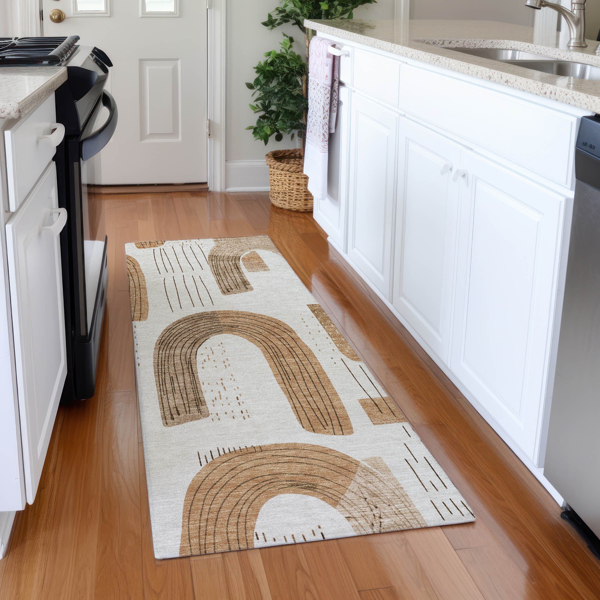 Sarajevo Machine Washable Transitional Ivory Rug 2'3" x 7'6" #shape_Runner