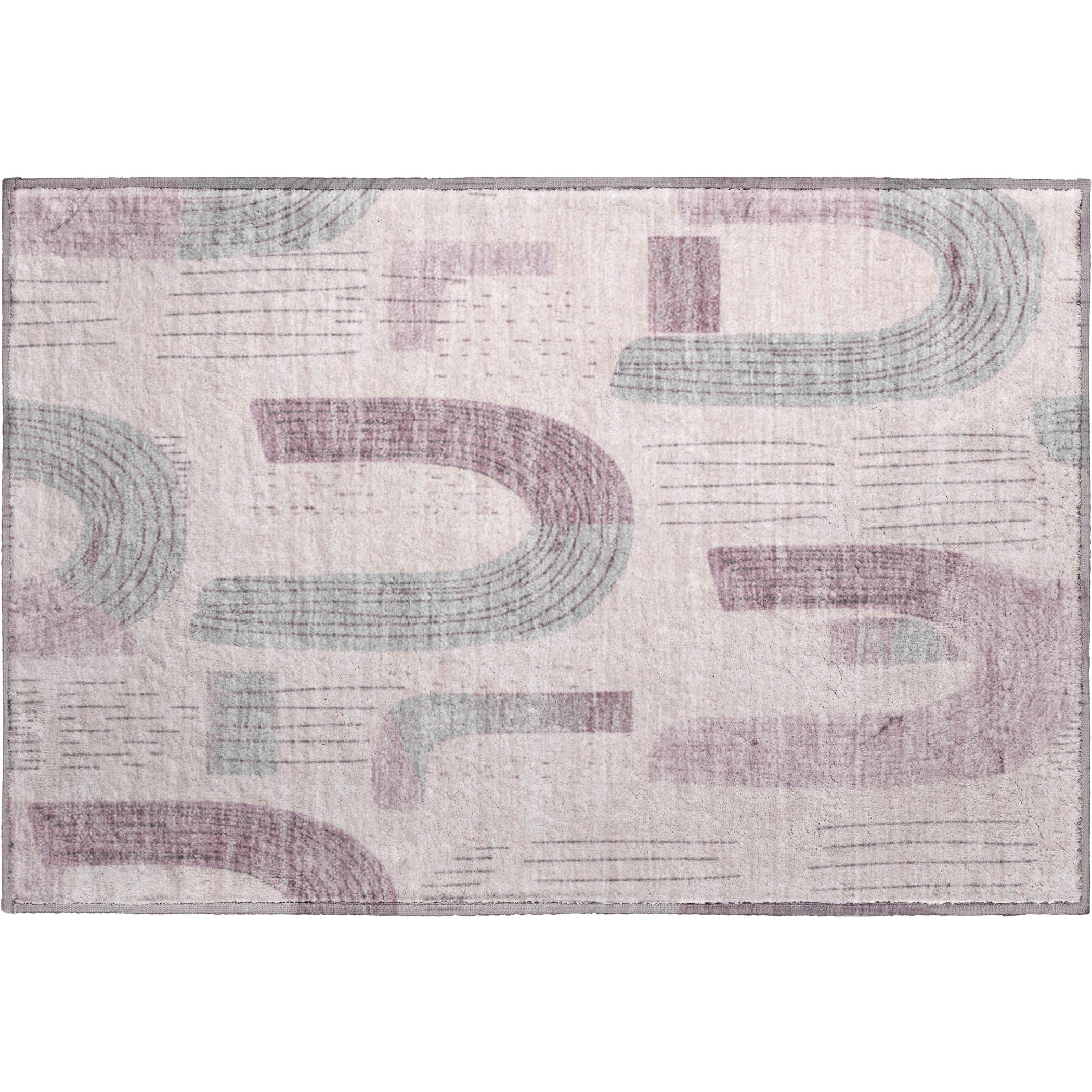 Sarajevo Machine Washable Transitional Pink Rug 1'8" x 2'6" #shape_Rectangle