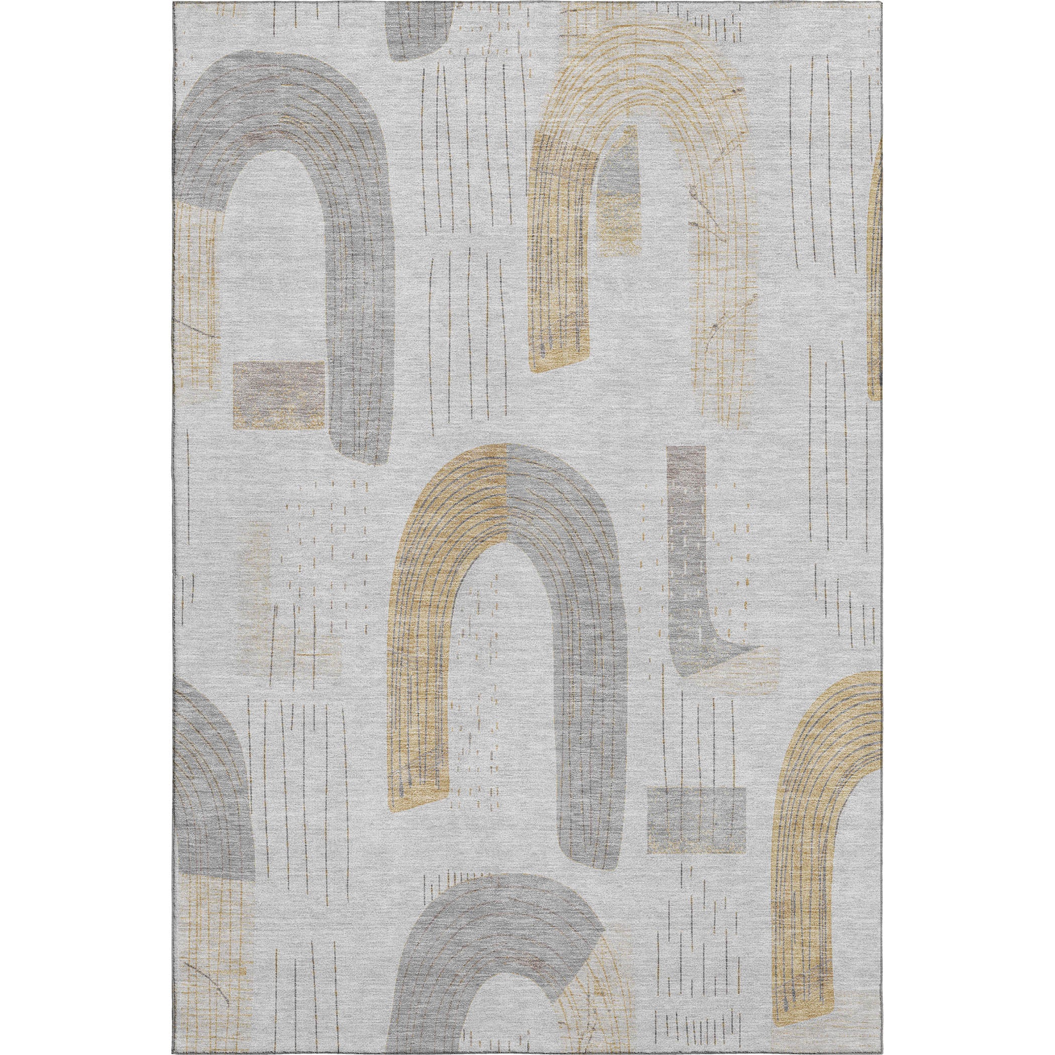 Sarajevo Machine Washable Transitional Silver Gray Rug 2'6" x 3'10" #shape_Rectangle