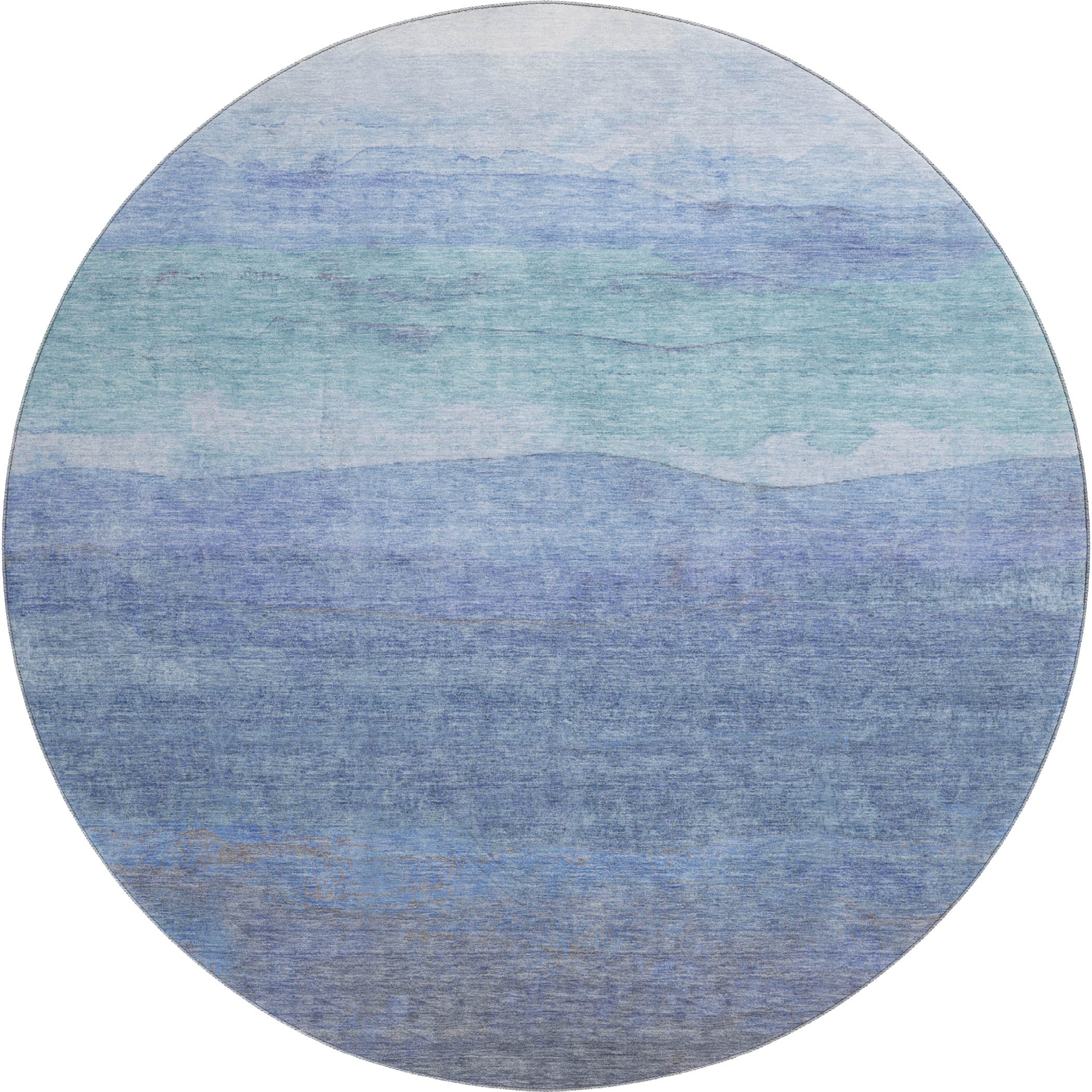 Jaipur Machine Washable Transitional Blue Rug 8' x 8' #shape_Round
