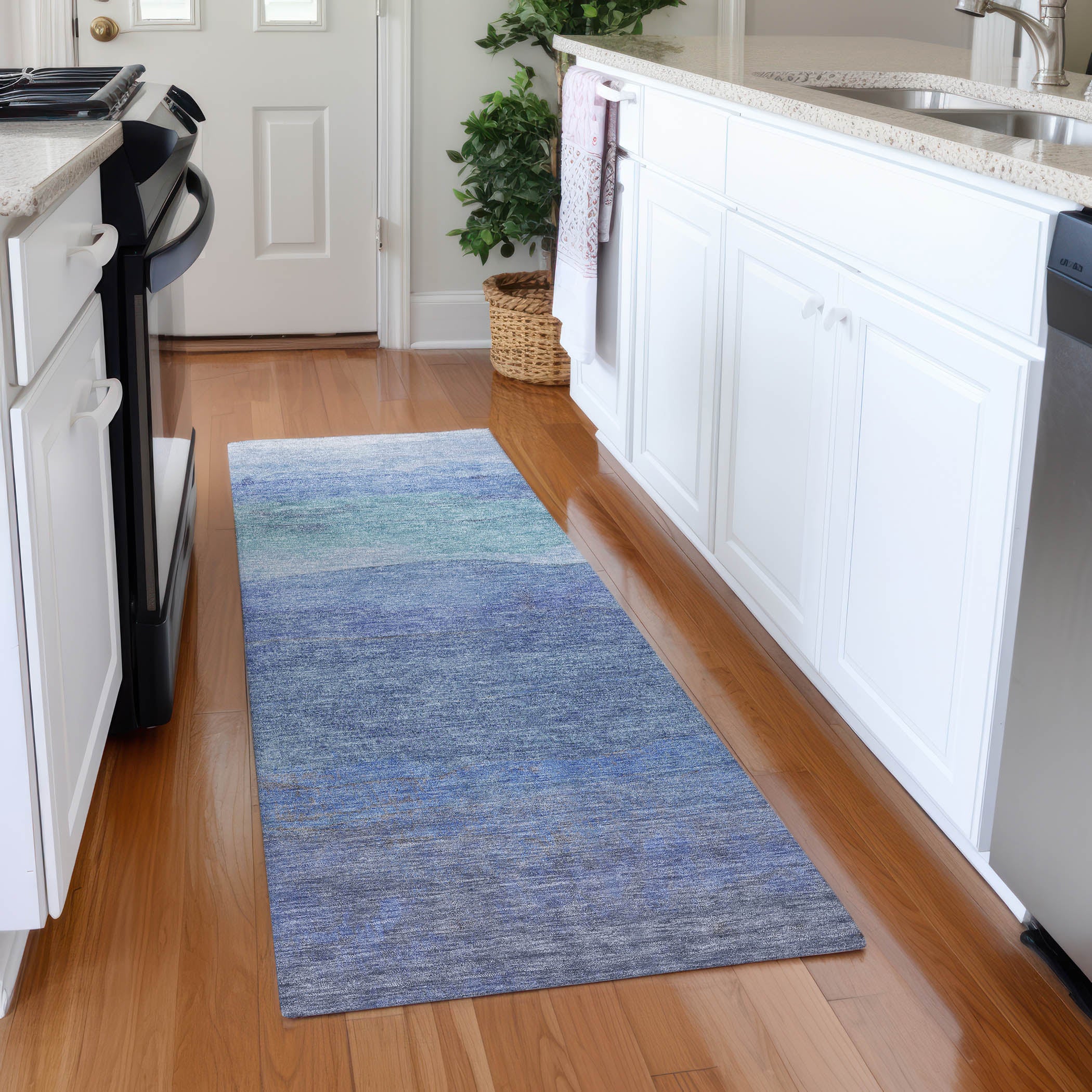 Jaipur Machine Washable Transitional Blue Rug 2'3" x 7'6" #shape_Runner