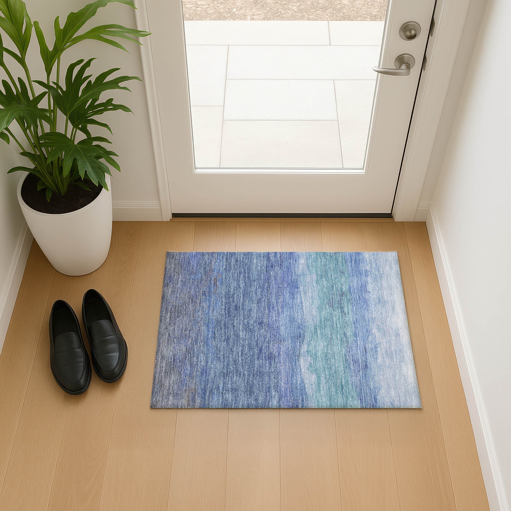Jaipur Machine Washable Transitional Blue Rug 1'8" x 2'6" #shape_Rectangle