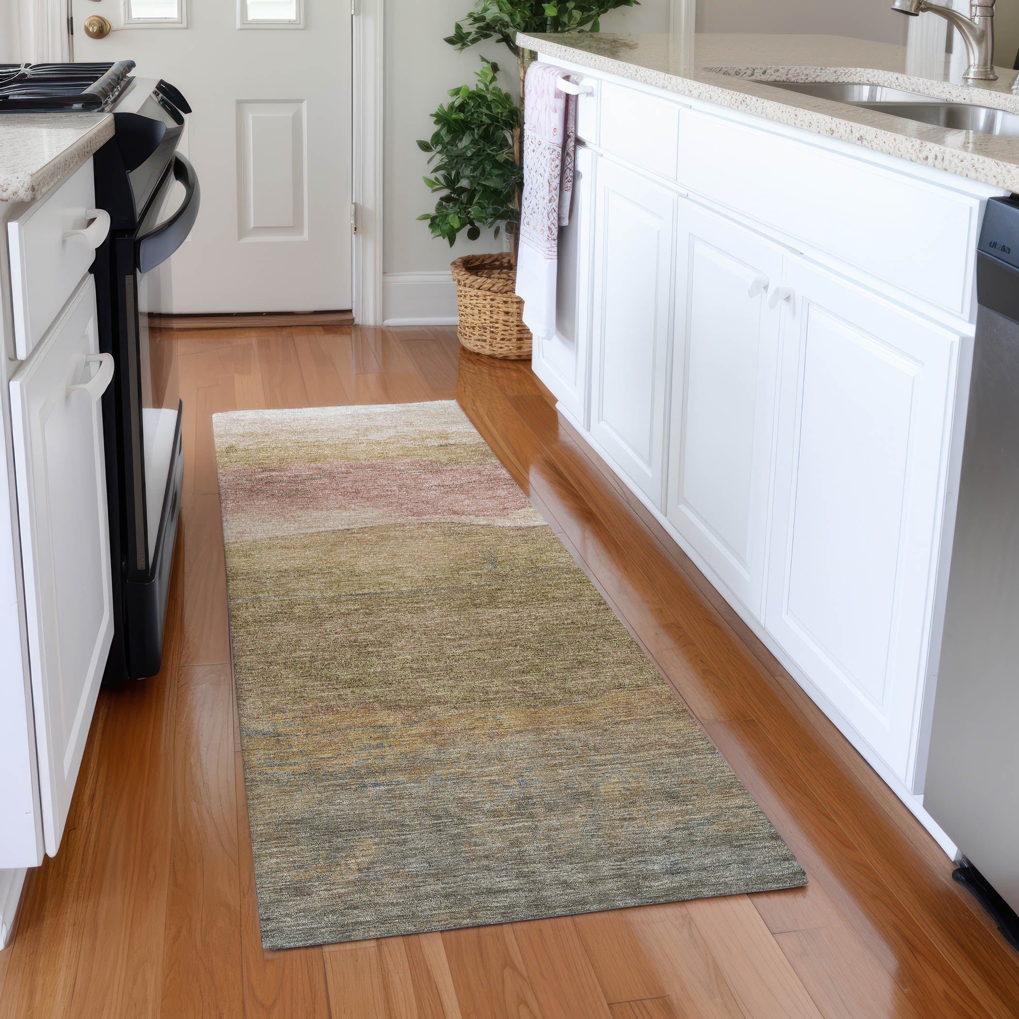 Jaipur Machine Washable Transitional Tan Brown Rug 2'3" x 7'6" #shape_Runner
