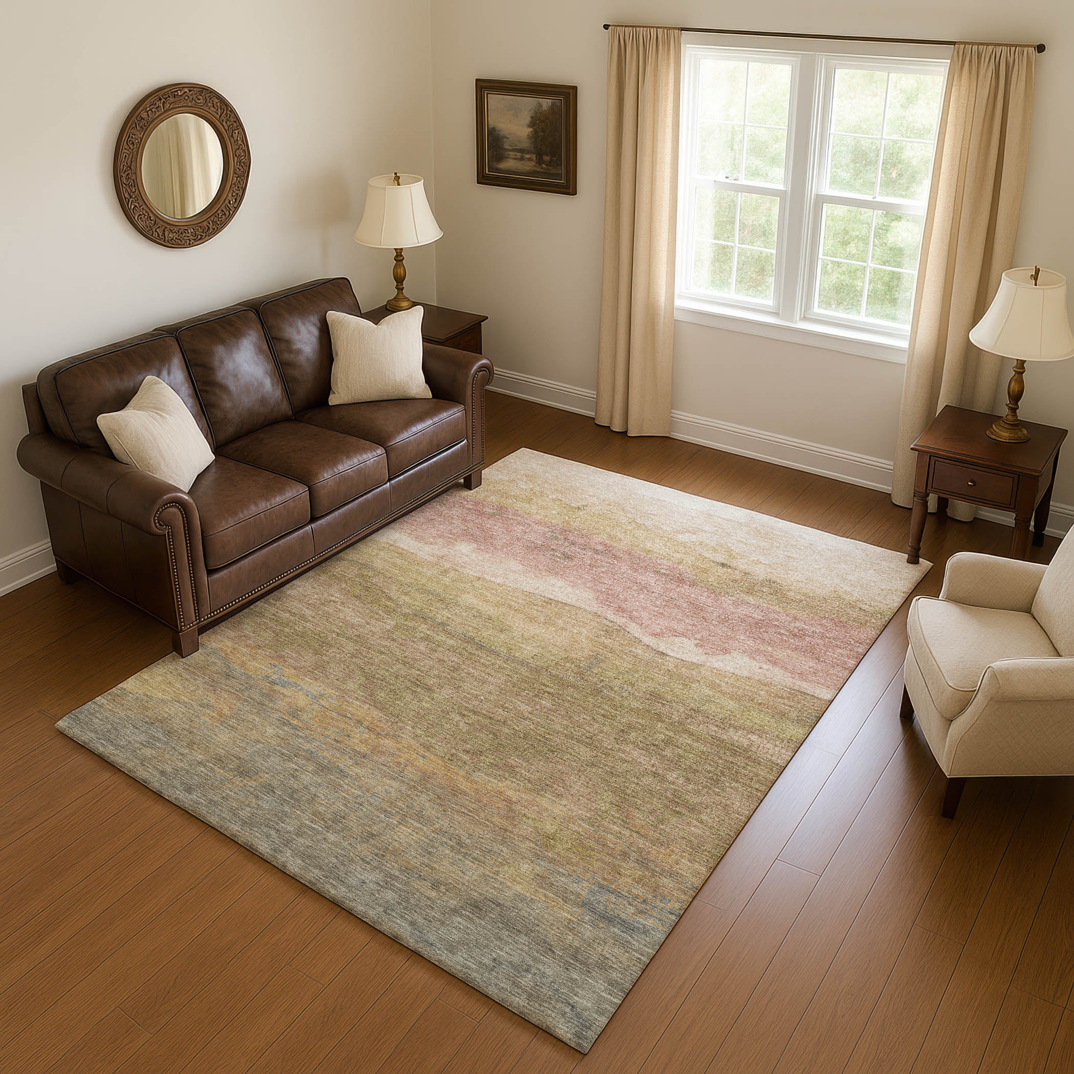 Jaipur Machine Washable Transitional Tan Brown Rug 2'6" x 3'10" #shape_Rectangle