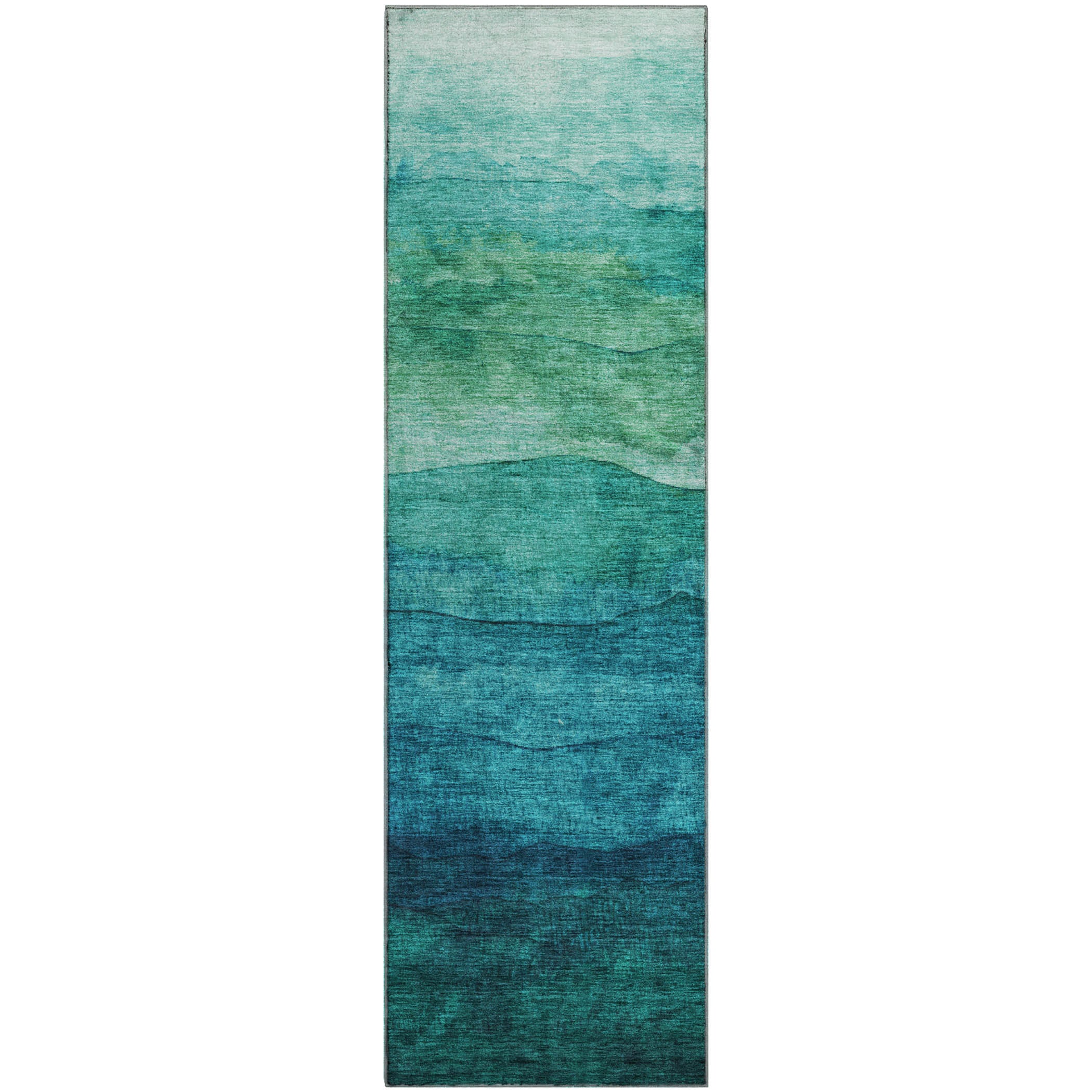 Jaipur Machine Washable Transitional Teal Rug 2'3" x 7'6" #shape_Runner