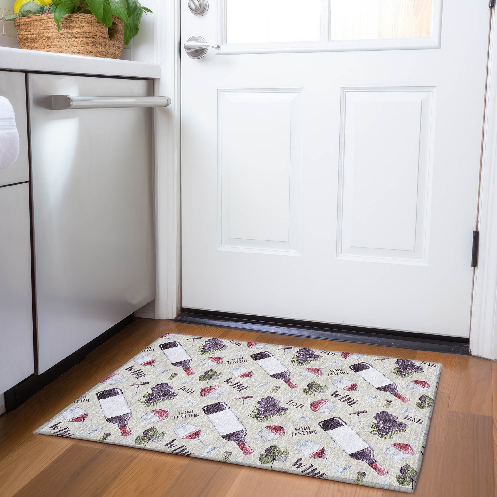 Bergen Machine Washable Kitchen Ivory Rug 1'8" x 2'6" #shape_Rectangle