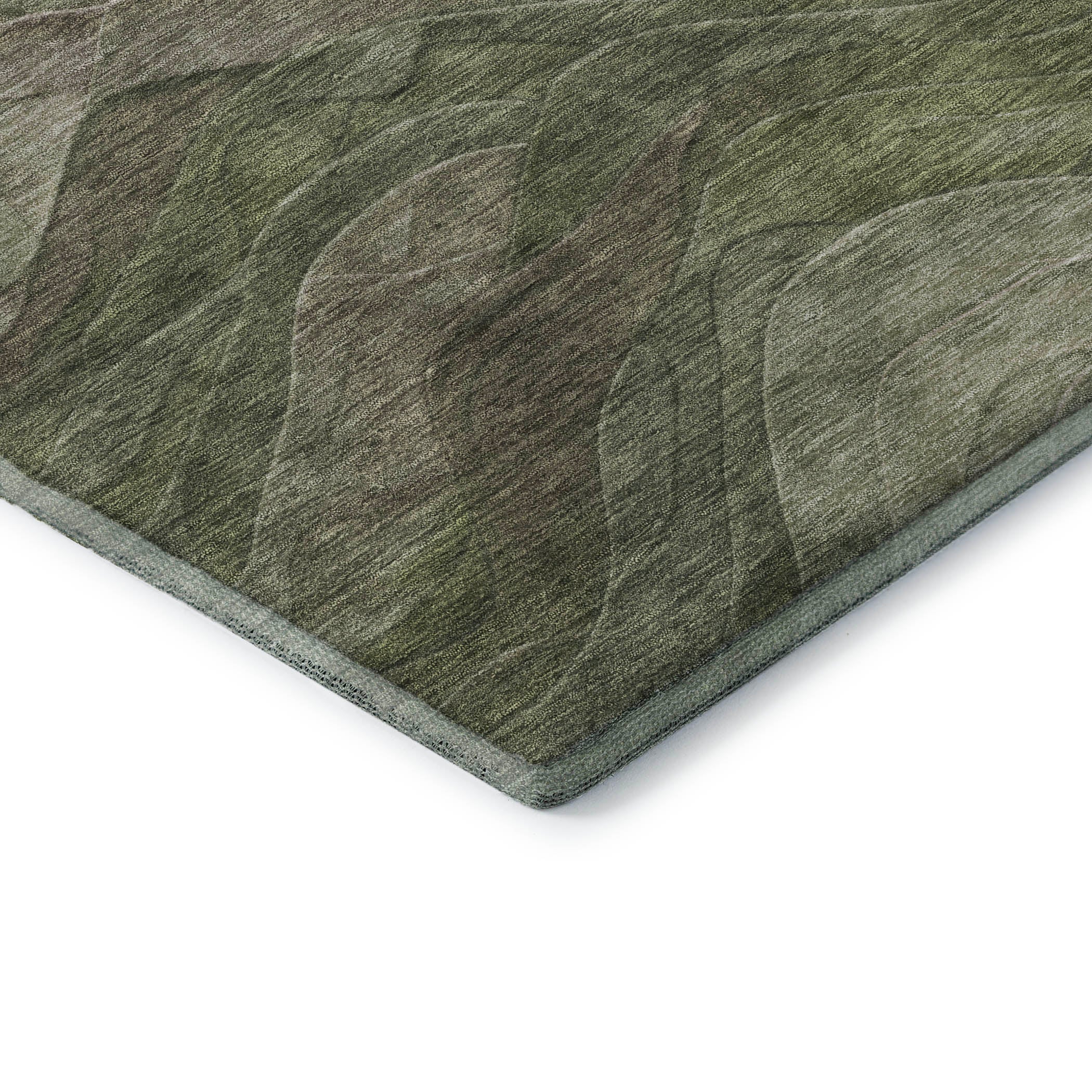 Hoi An Machine Washable Transitional Green Rug 1'8" x 2'6" #shape_Rectangle
