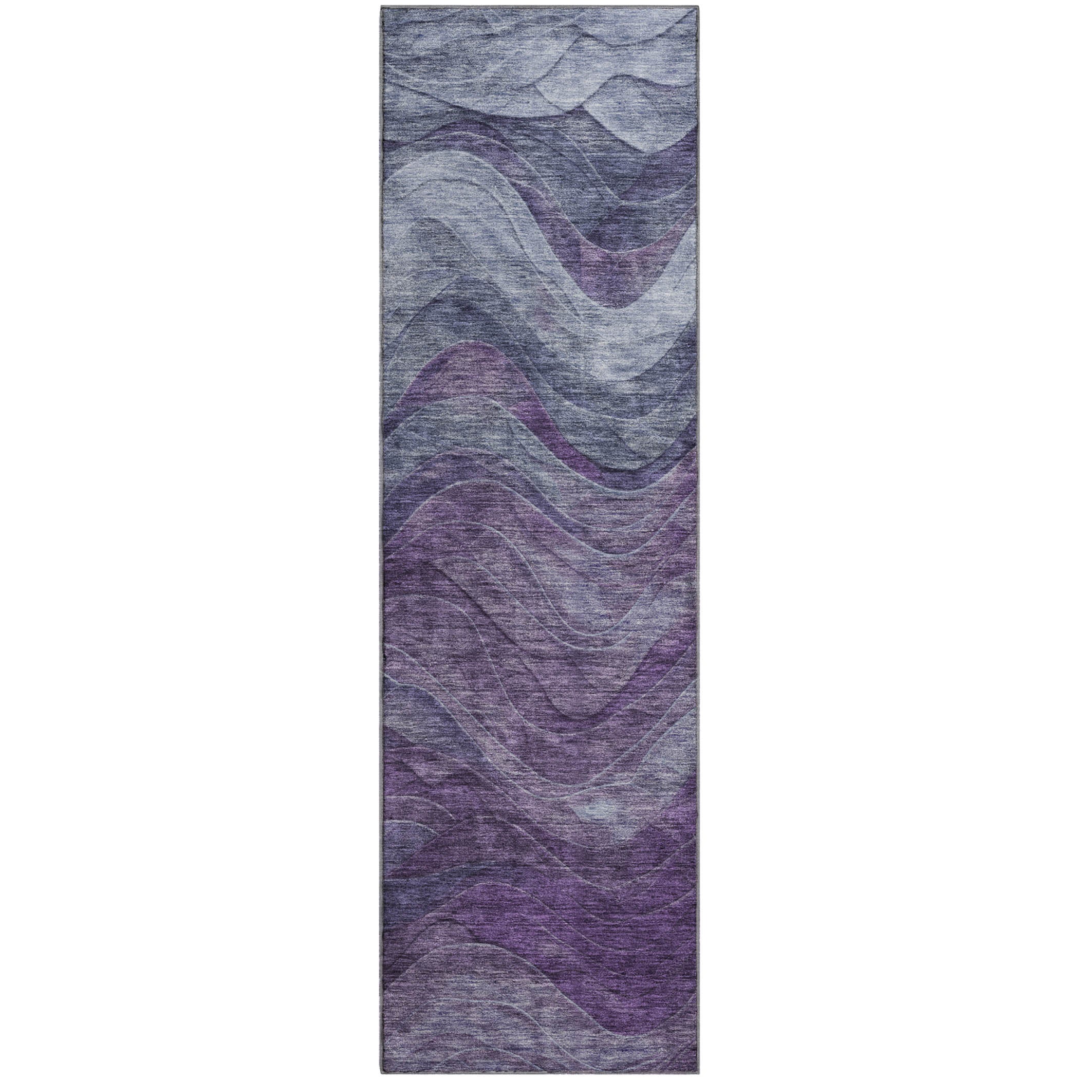 Hoi An Machine Washable Transitional Purple Rug 2'3" x 7'6" #shape_Runner