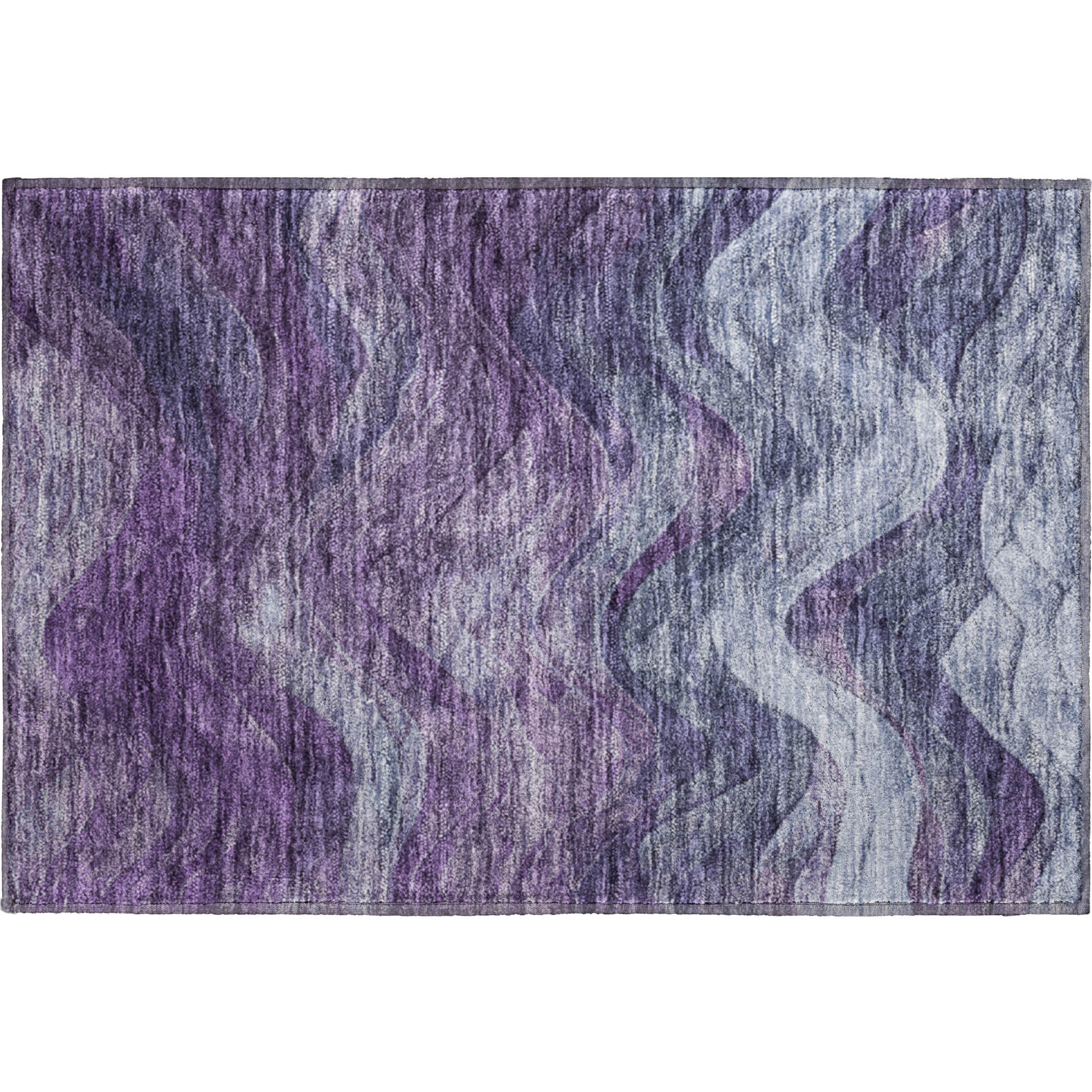 Hoi An Machine Washable Transitional Purple Rug 1'8" x 2'6" #shape_Rectangle