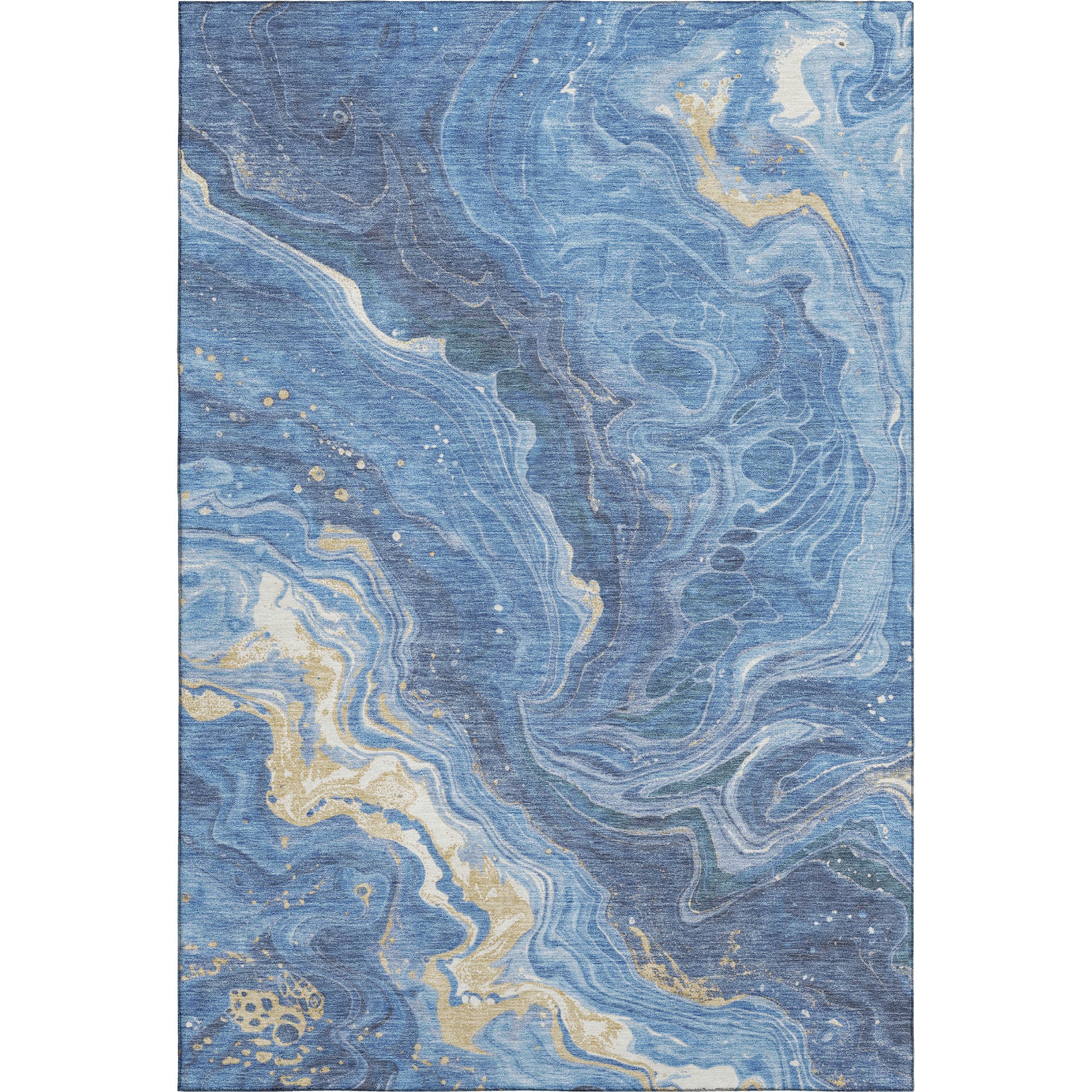 Lima Machine Washable Transitional Blue Rug 2'6" x 3'10" #shape_Rectangle