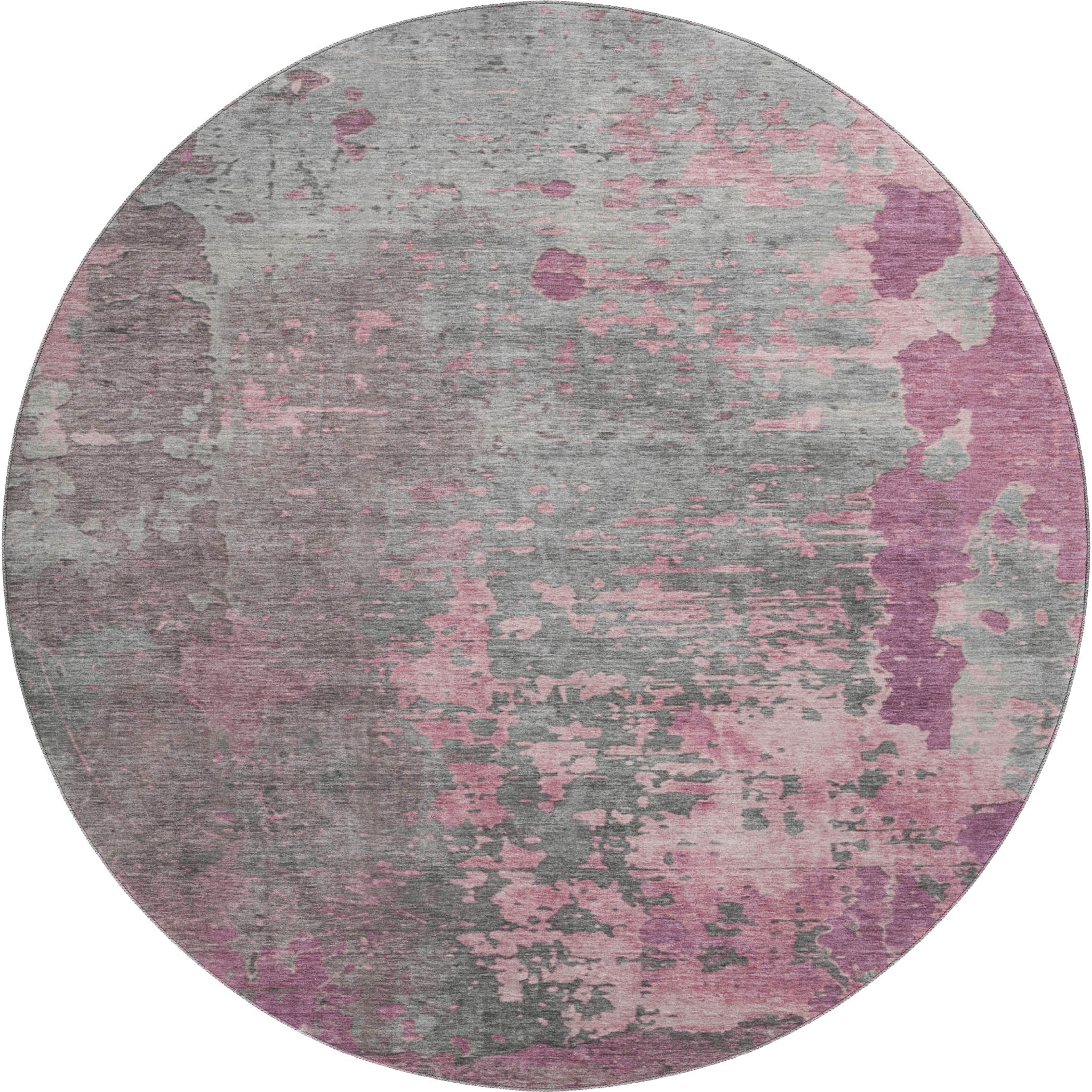 Chiang Mai Machine Washable Transitional Blush Pink Rug 8' x 8' #shape_Round