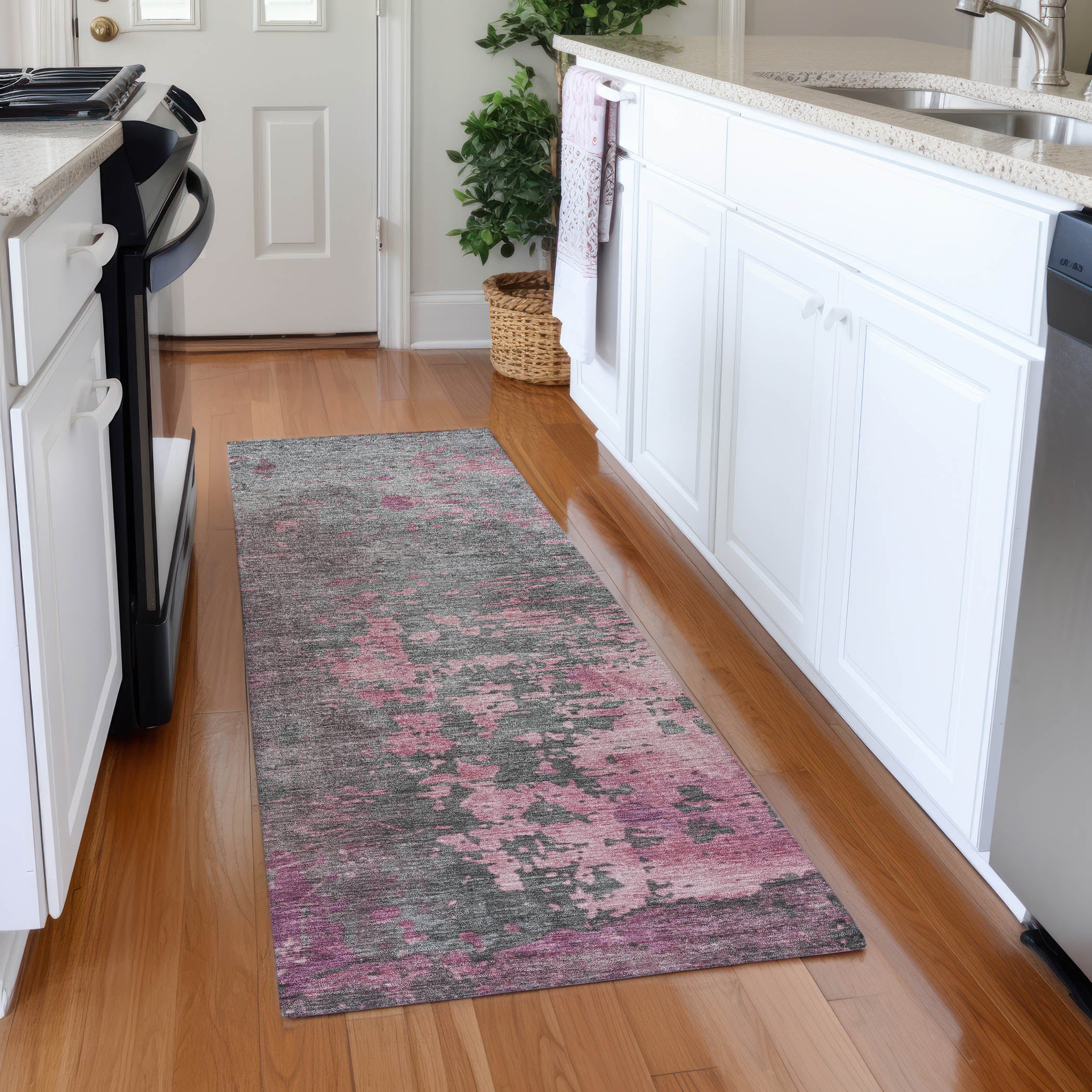 Chiang Mai Machine Washable Transitional Blush Pink Rug 2'3" x 7'6" #shape_Runner