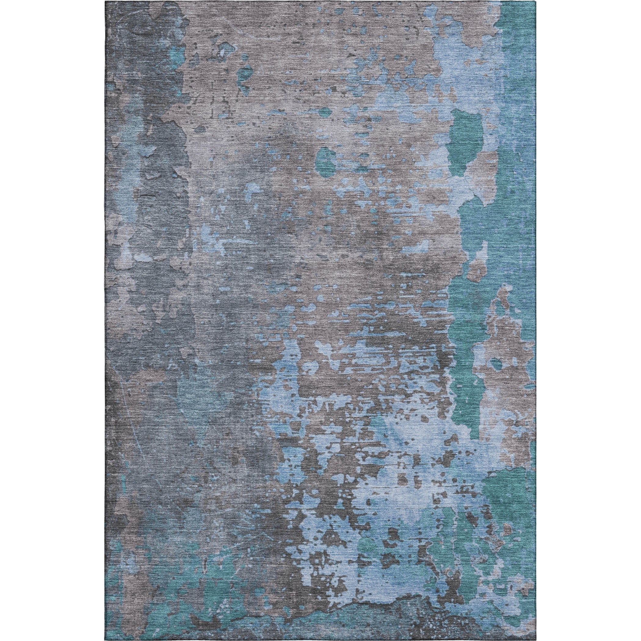 Chiang Mai Machine Washable Transitional Teal Rug 2'6" x 3'10" #shape_Rectangle