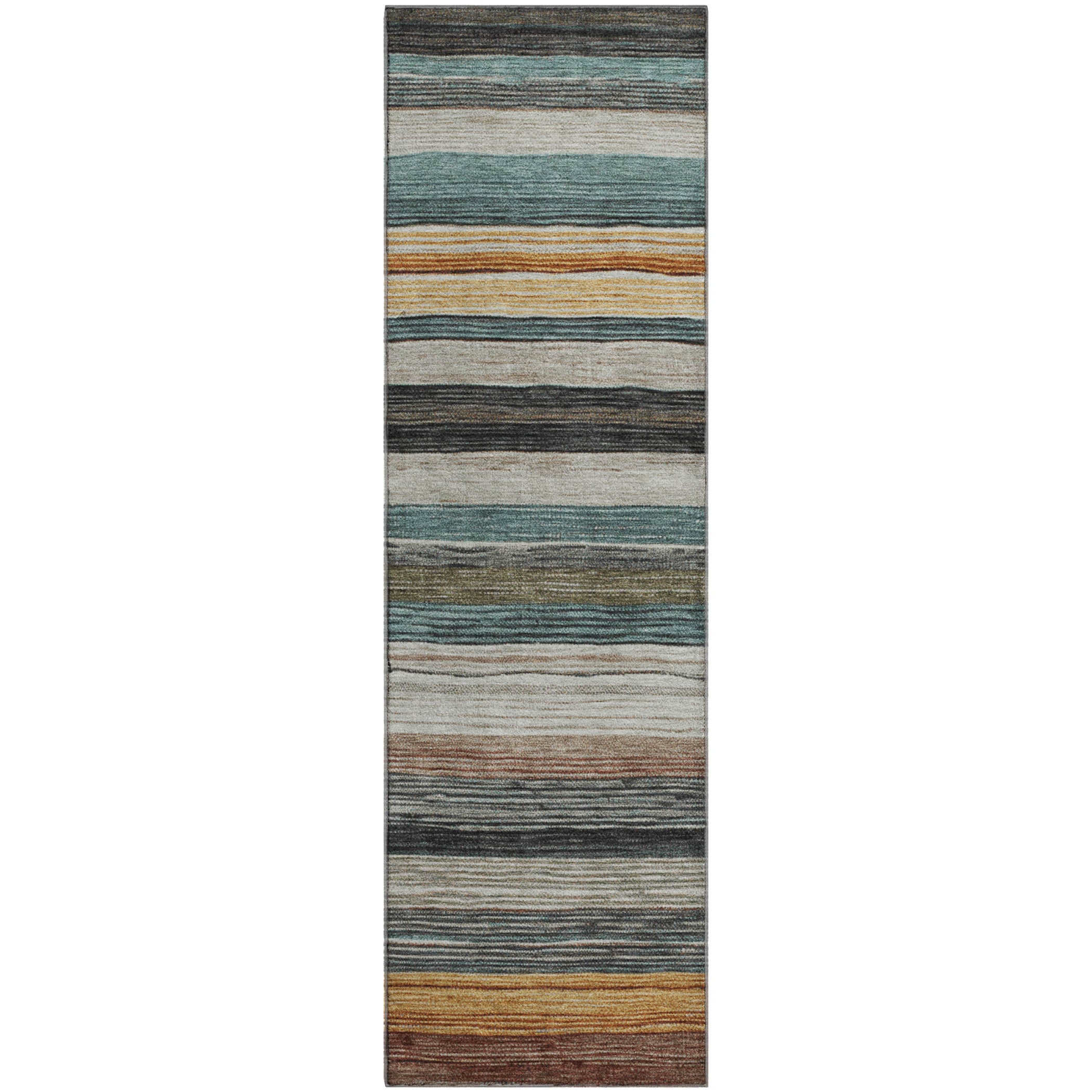Baku Machine Washable Transitional Beige Brown Rug 2'3" x 7'6" #shape_Runner