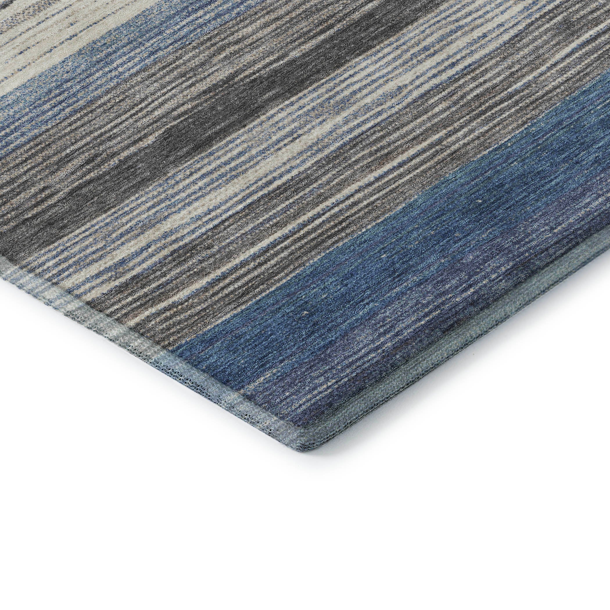 Baku Machine Washable Transitional Denim Blue Rug 1'8" x 2'6" #shape_Rectangle