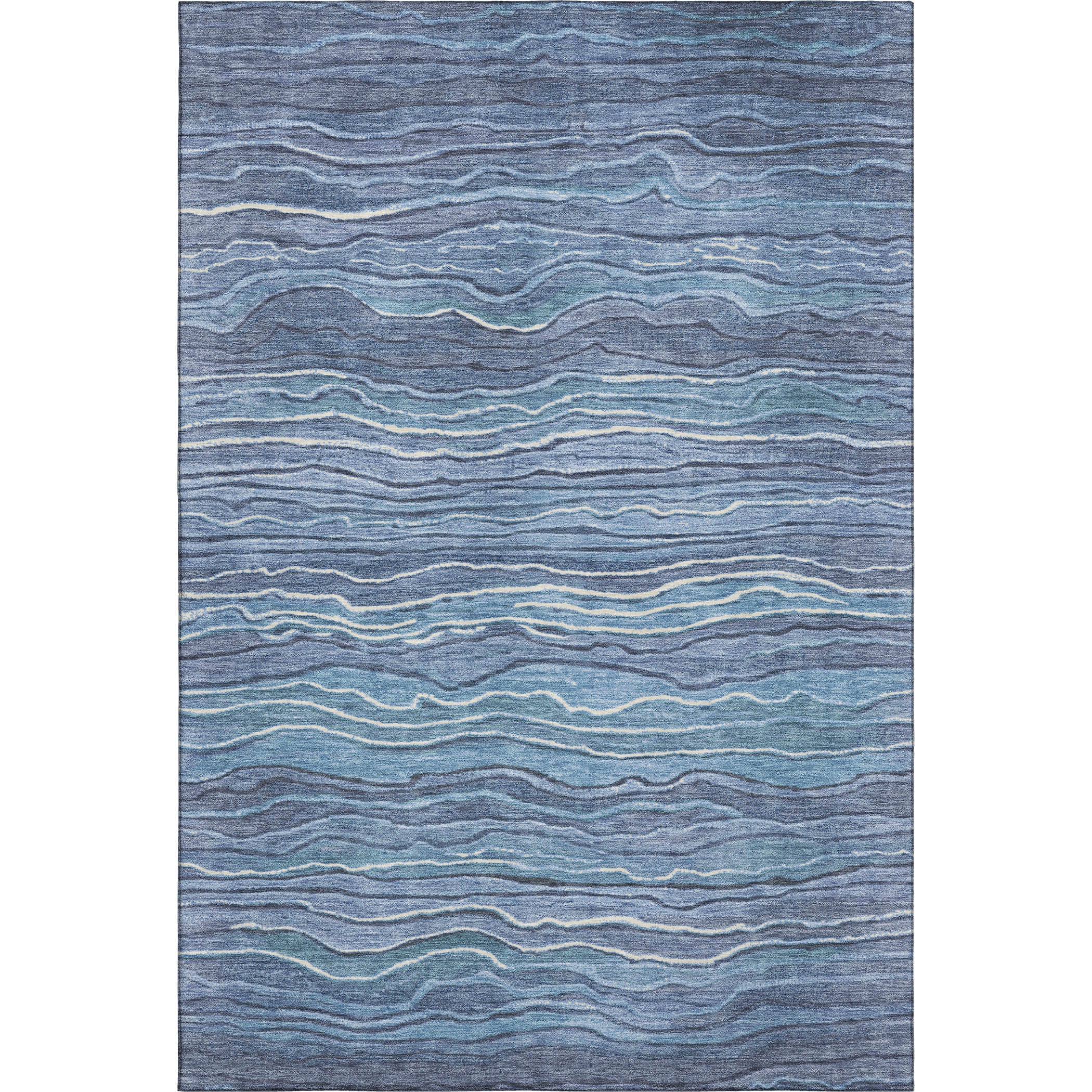 Lisbon Machine Washable Transitional Blue Rug 2'6" x 3'10" #shape_Rectangle