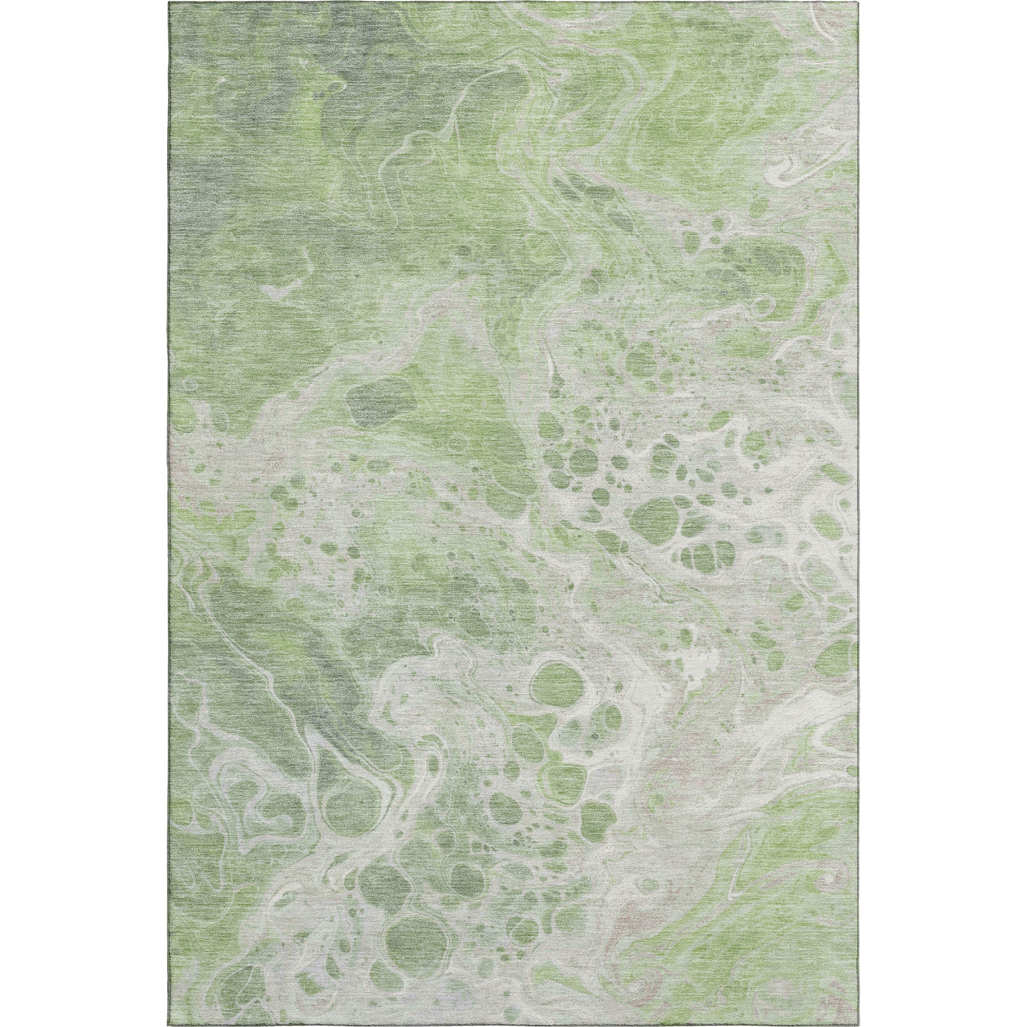 Bruges Machine Washable Transitional Aloe Green Rug 2'6" x 3'10" #shape_Rectangle