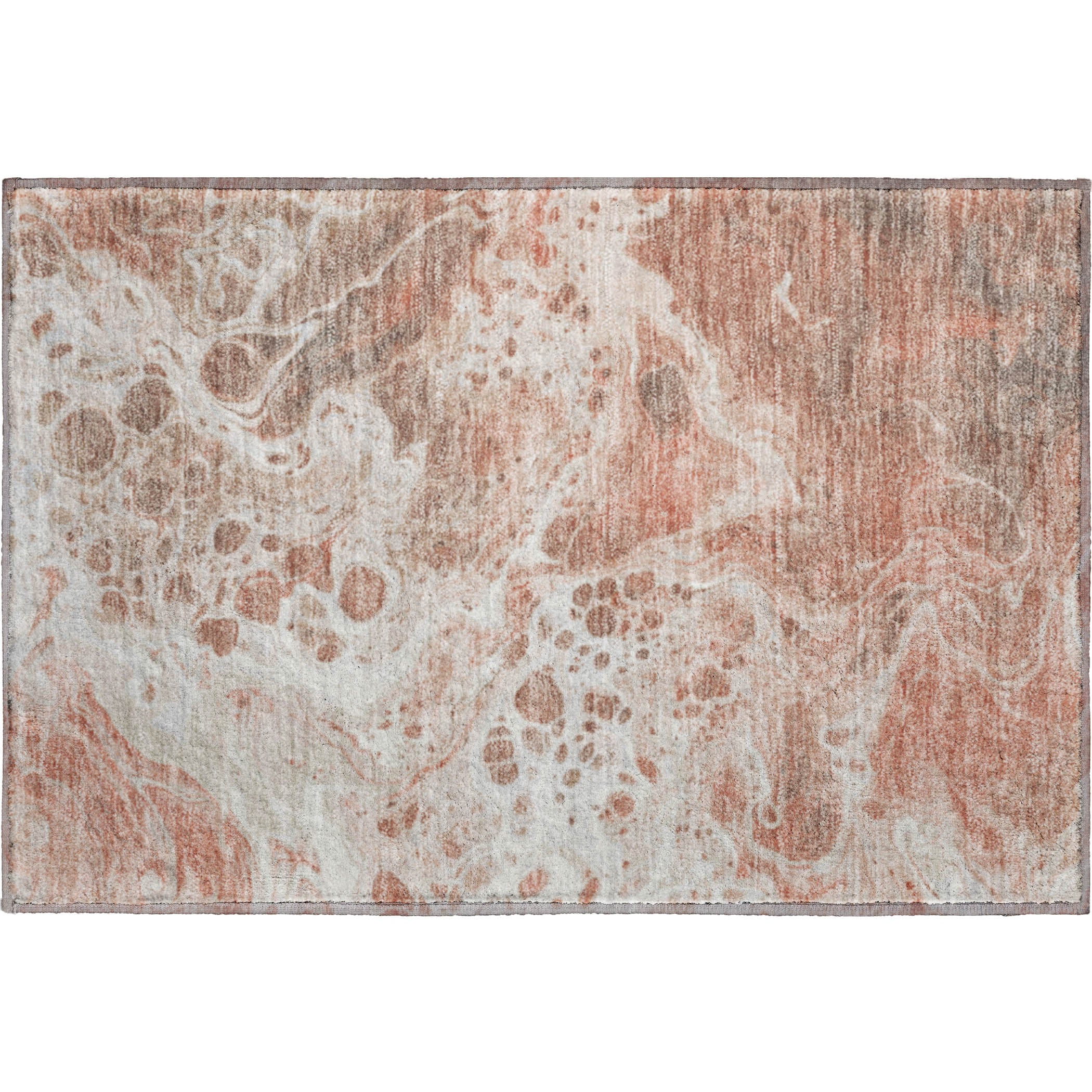 Bruges Machine Washable Transitional Paprika Orange Rug 1'8" x 2'6" #shape_Rectangle