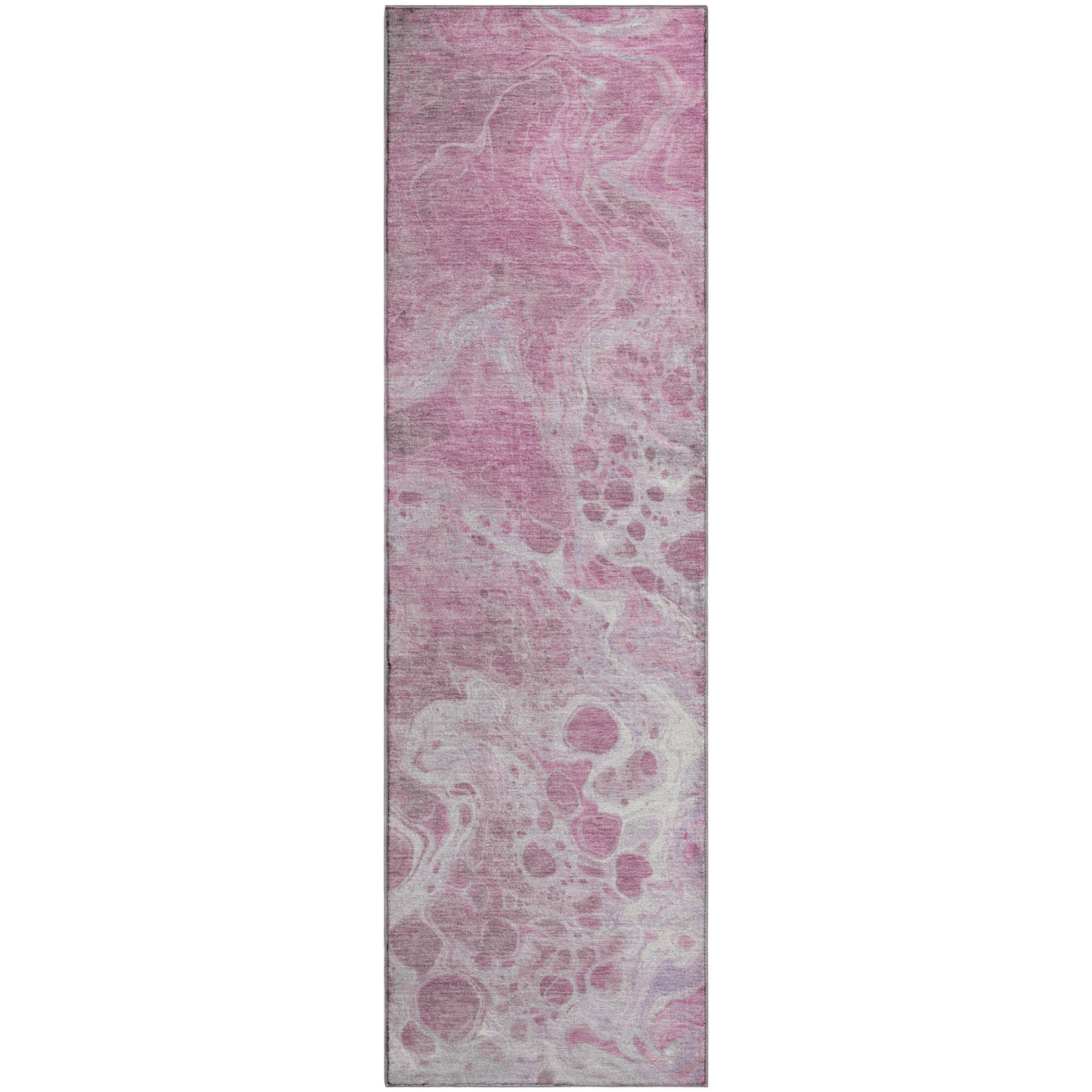 Bruges Machine Washable Transitional Pink Rug 2'3" x 7'6" #shape_Runner