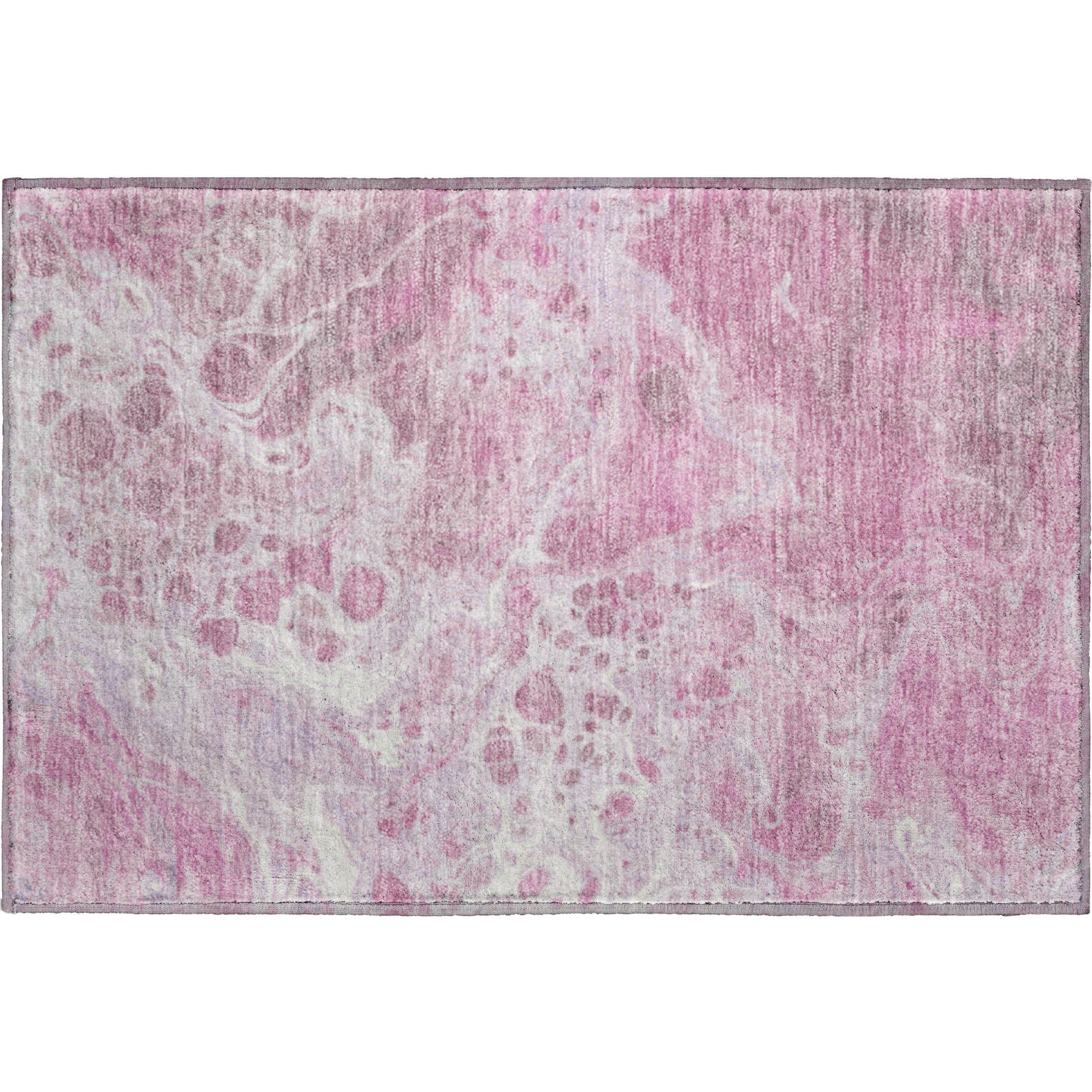 Bruges Machine Washable Transitional Pink Rug 1'8" x 2'6" #shape_Rectangle