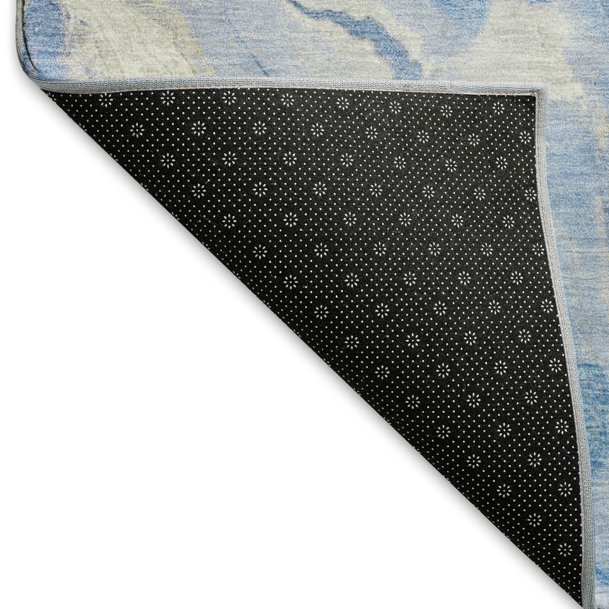 Santorini Machine Washable Transitional Blue Rug 1'8" x 2'6" #shape_Rectangle