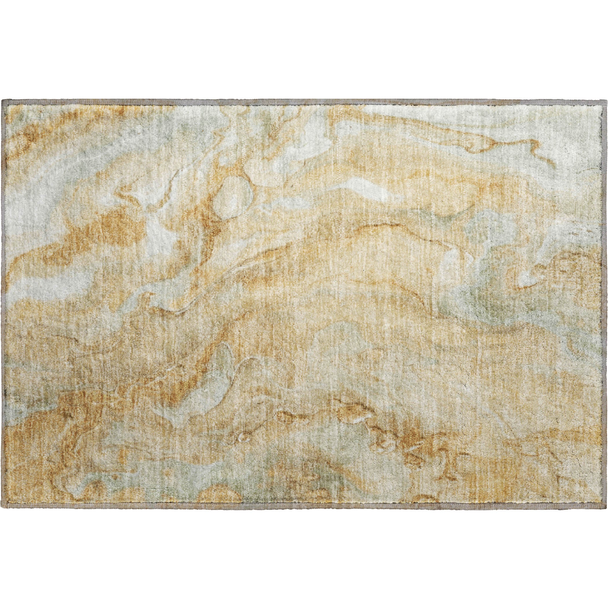 Santorini Machine Washable Transitional Gold Rug 1'8" x 2'6" #shape_Rectangle