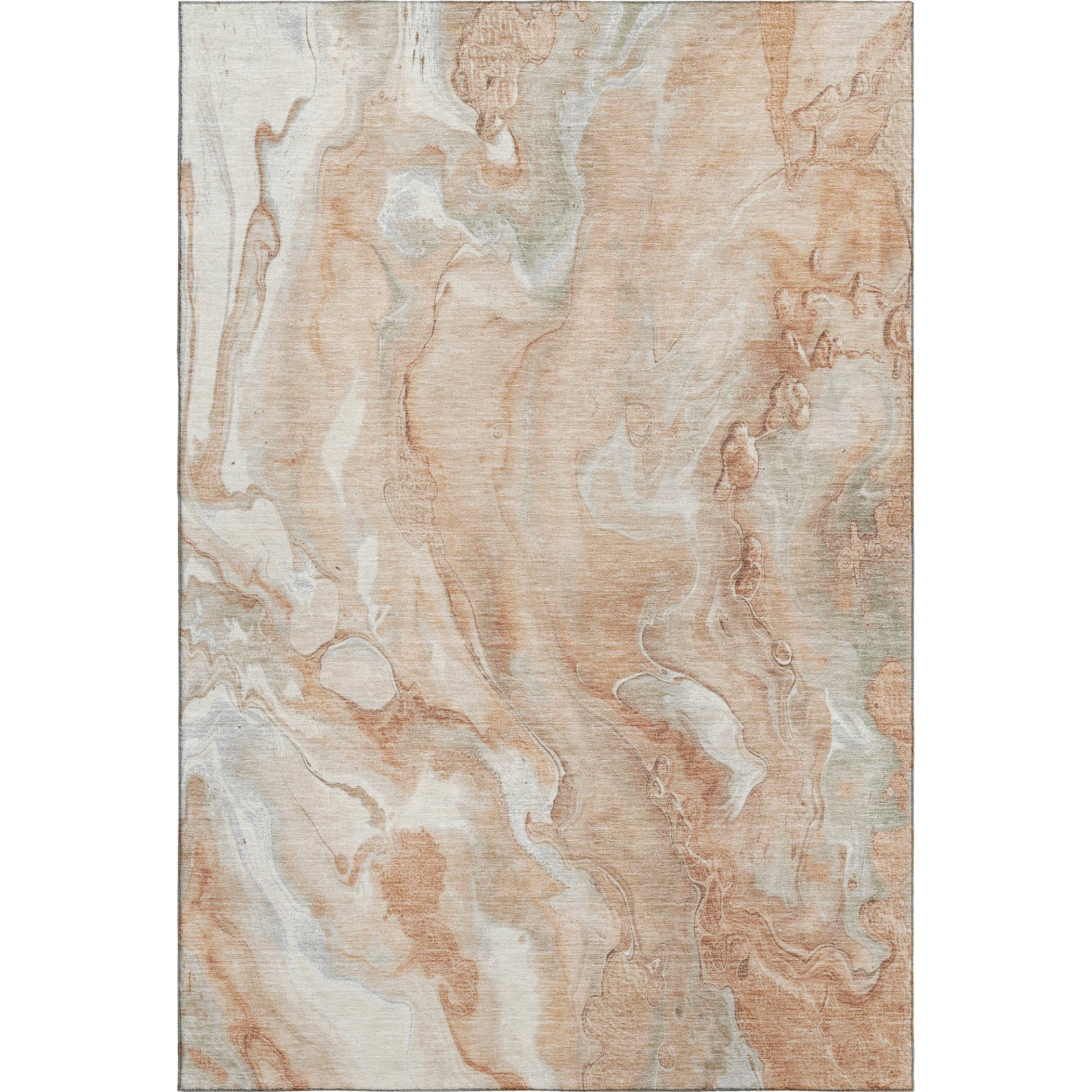 Santorini Machine Washable Transitional Salmon Orange Rug 2'6" x 3'10" #shape_Rectangle