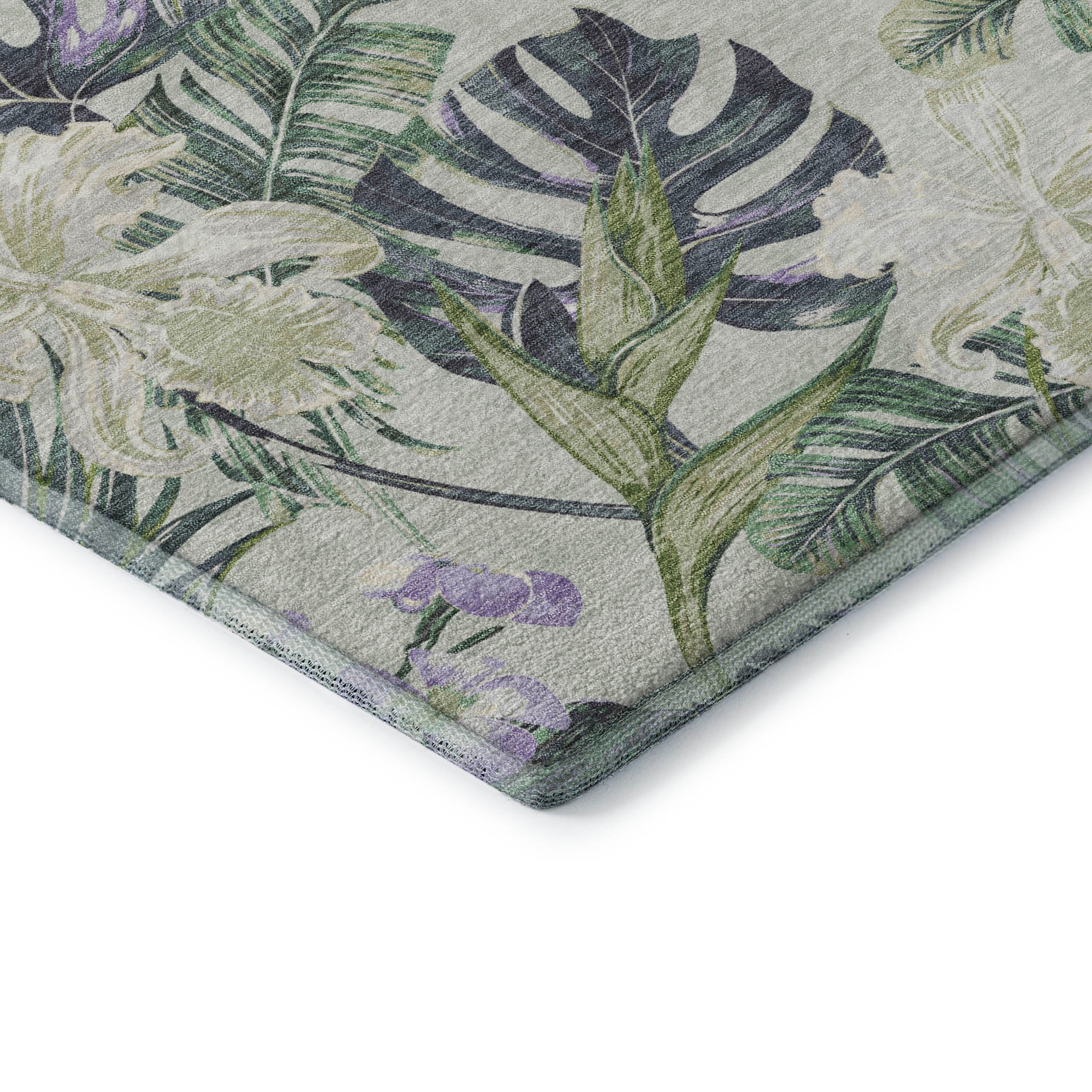 Dubrovnik Machine Washable Transitional Aloe Green Rug 1'8" x 2'6" #shape_Rectangle