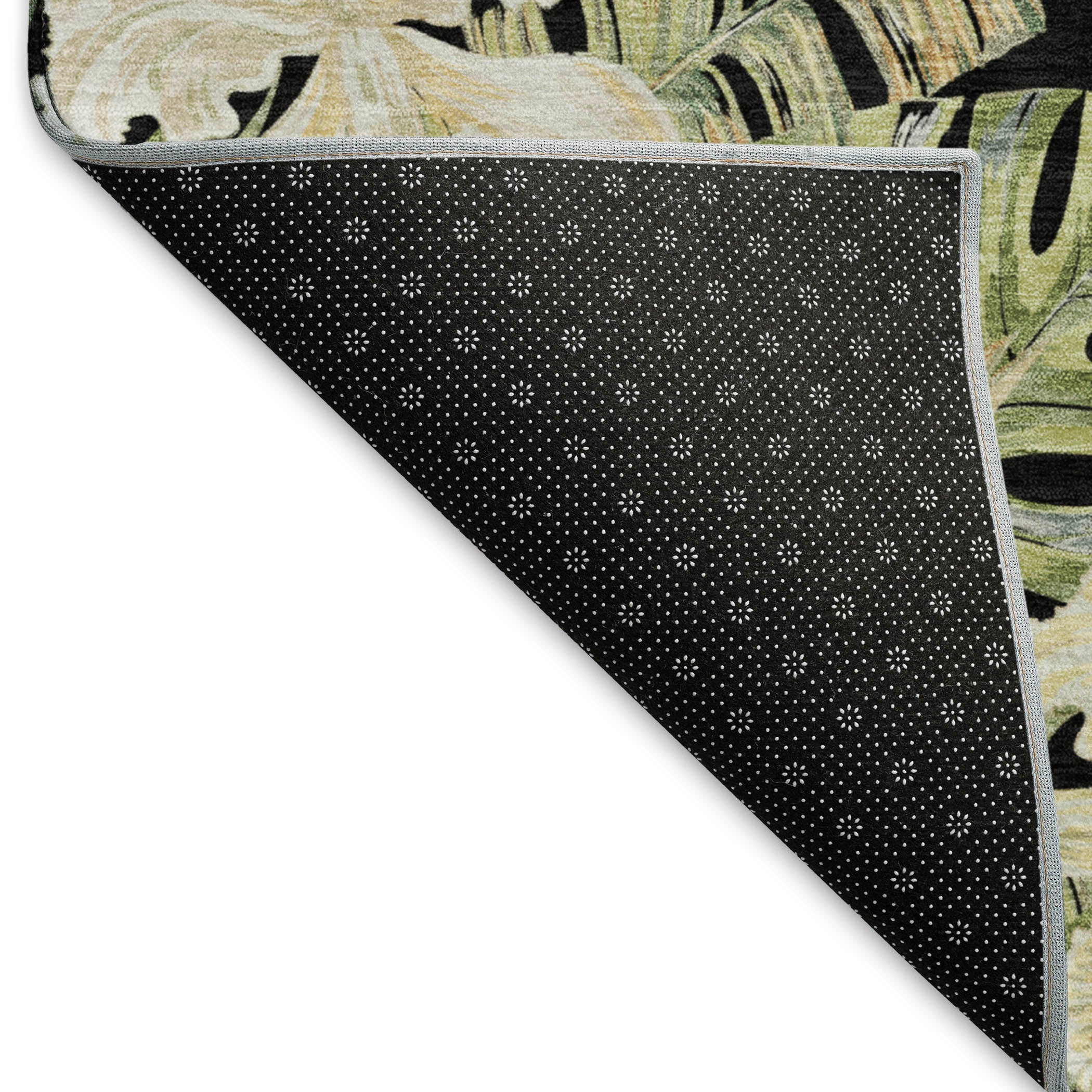 Dubrovnik Machine Washable Transitional Black Rug 1'8" x 2'6" #shape_Rectangle