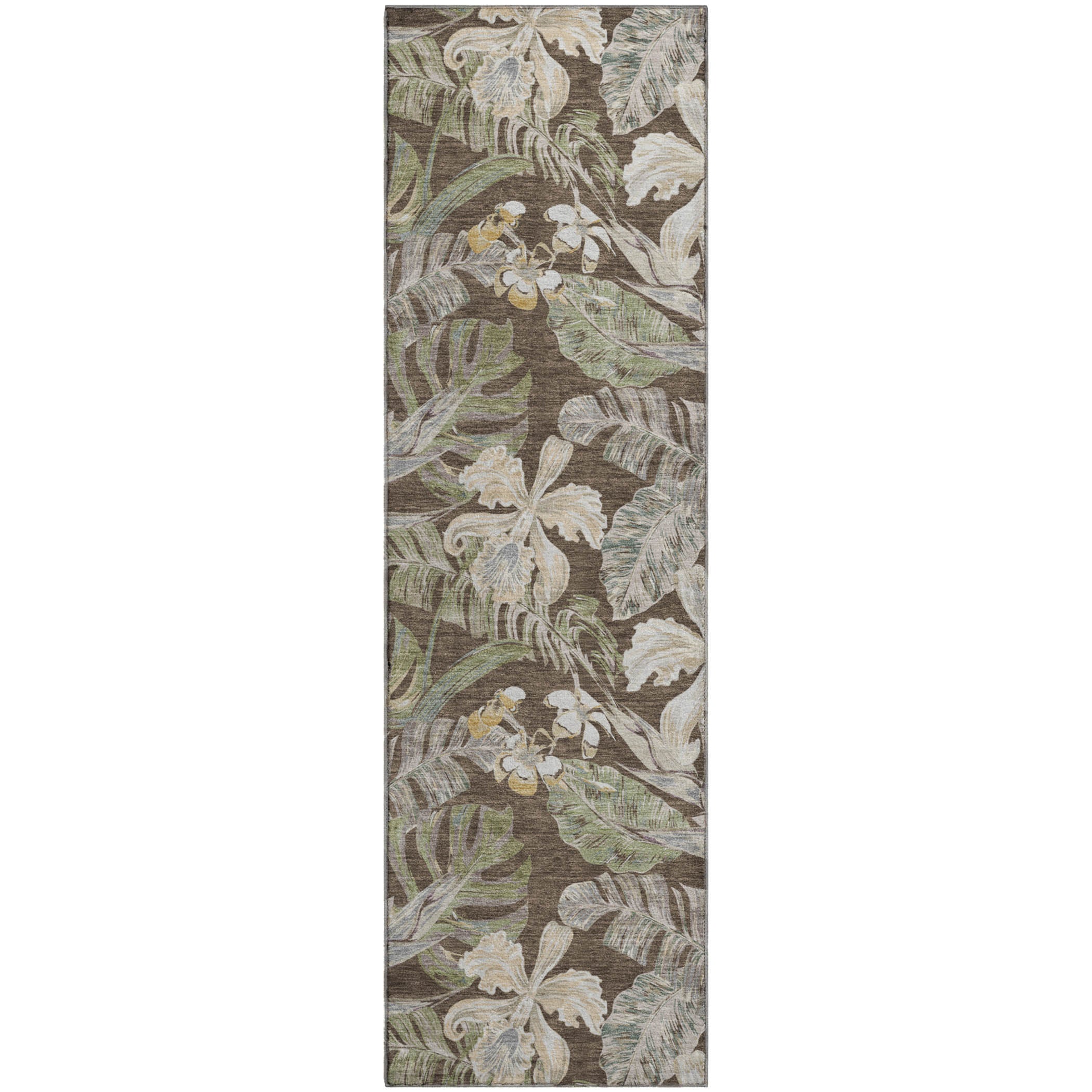 Dubrovnik Machine Washable Transitional Brown Rug 2'3" x 7'6" #shape_Runner