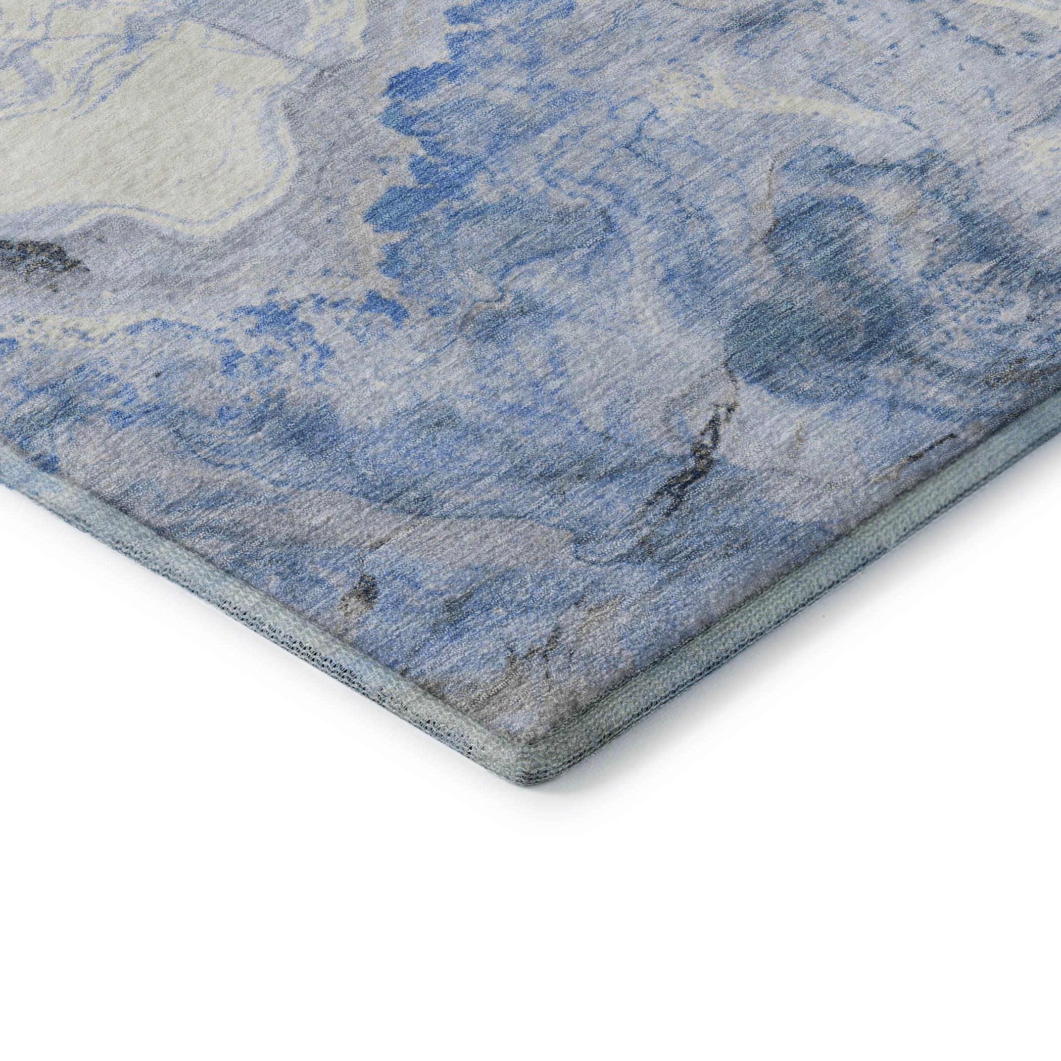 Reykjavik Machine Washable Transitional Blue Rug 1'8" x 2'6" #shape_Rectangle