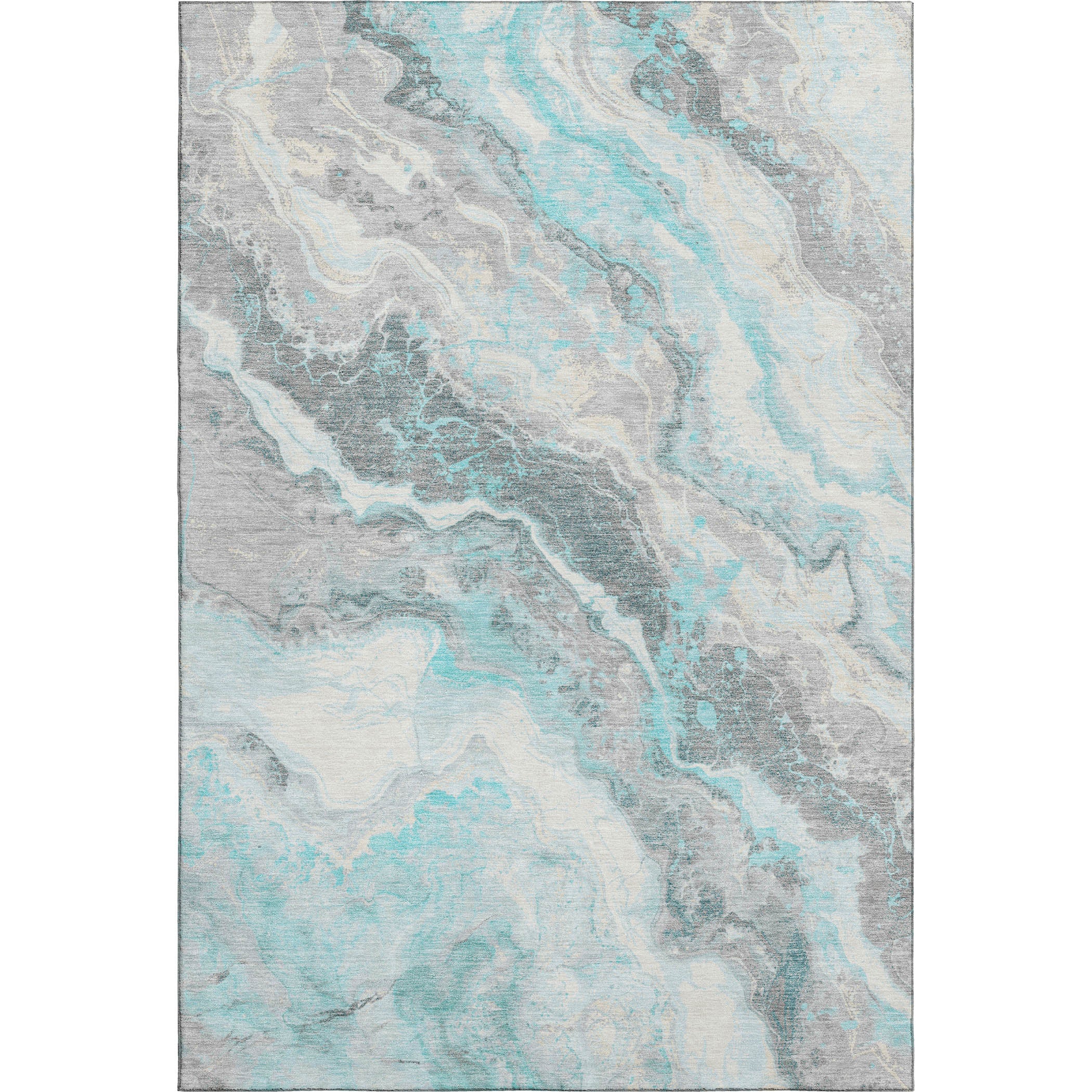 Reykjavik Machine Washable Transitional Teal Rug 2'6" x 3'10" #shape_Rectangle
