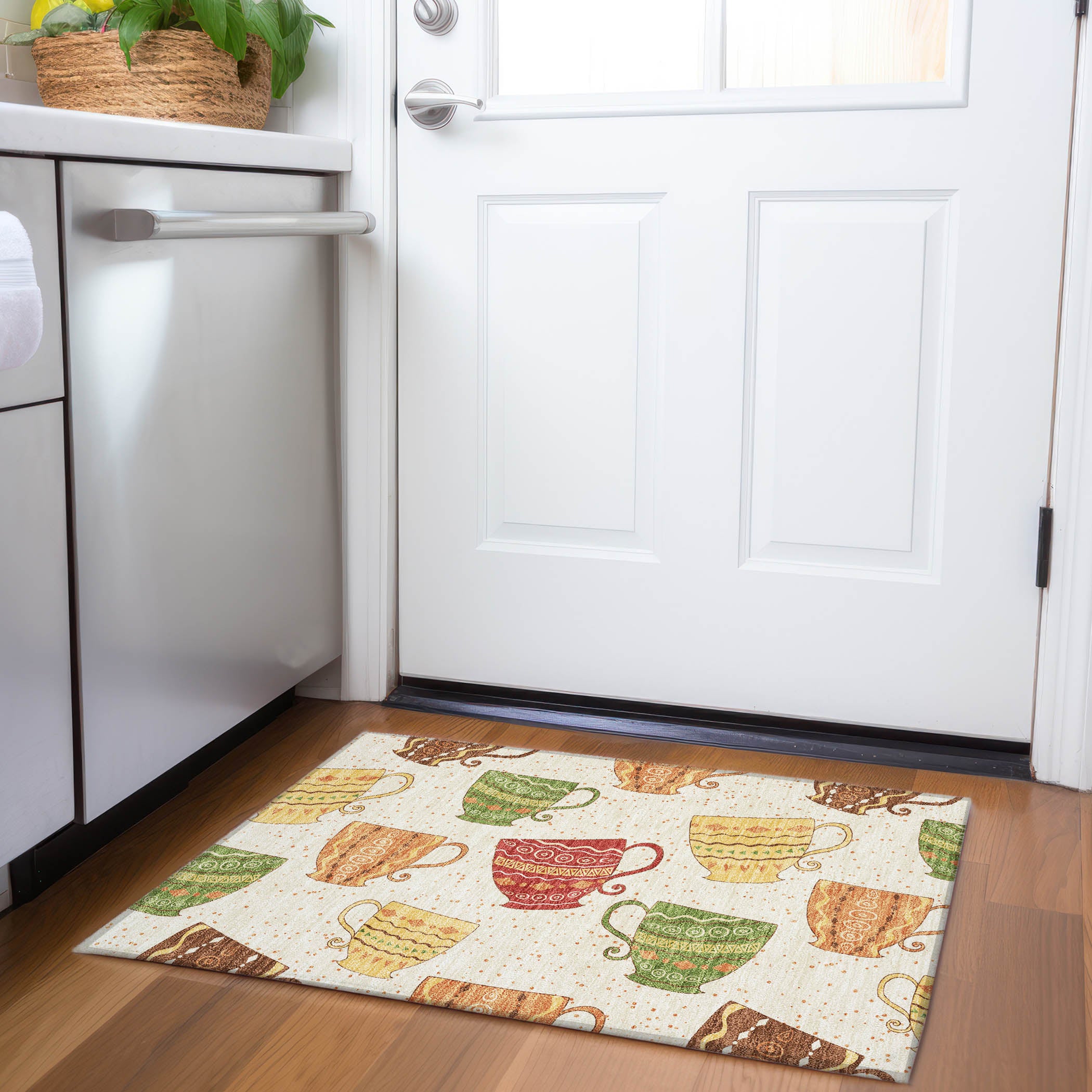 Cartagena Machine Washable Kitchen Multi Ivory Rug 1'8" x 2'6" #shape_Rectangle