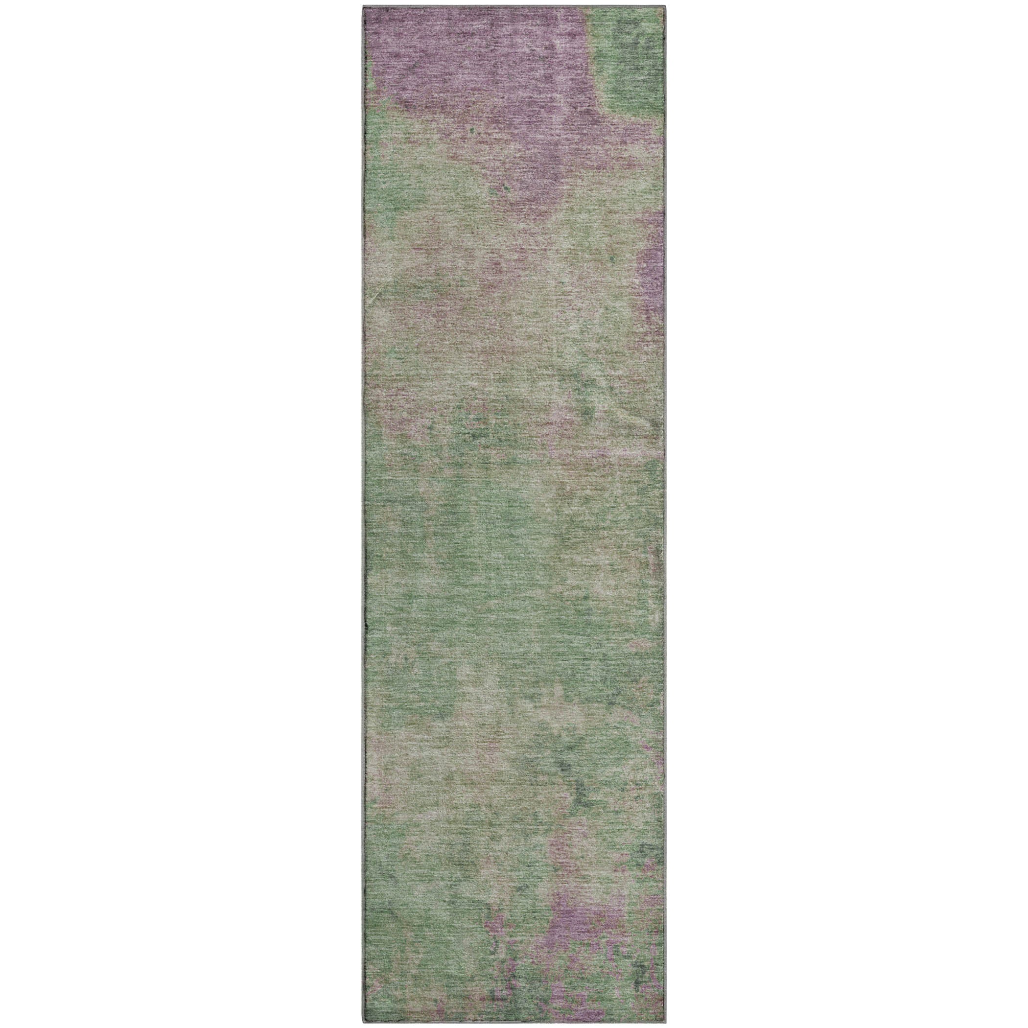 Seoul Machine Washable Transitional Aloe Green Rug 2'3" x 7'6" #shape_Runner