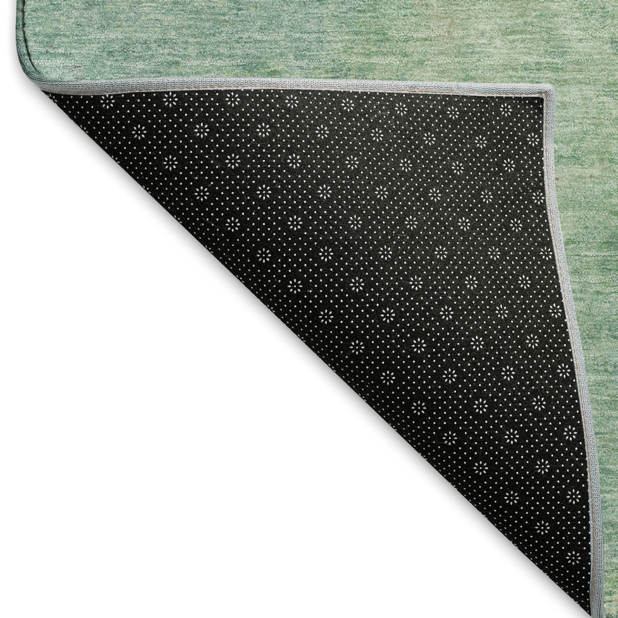 Seoul Machine Washable Transitional Seafoam Blue Rug 1'8" x 2'6" #shape_Rectangle