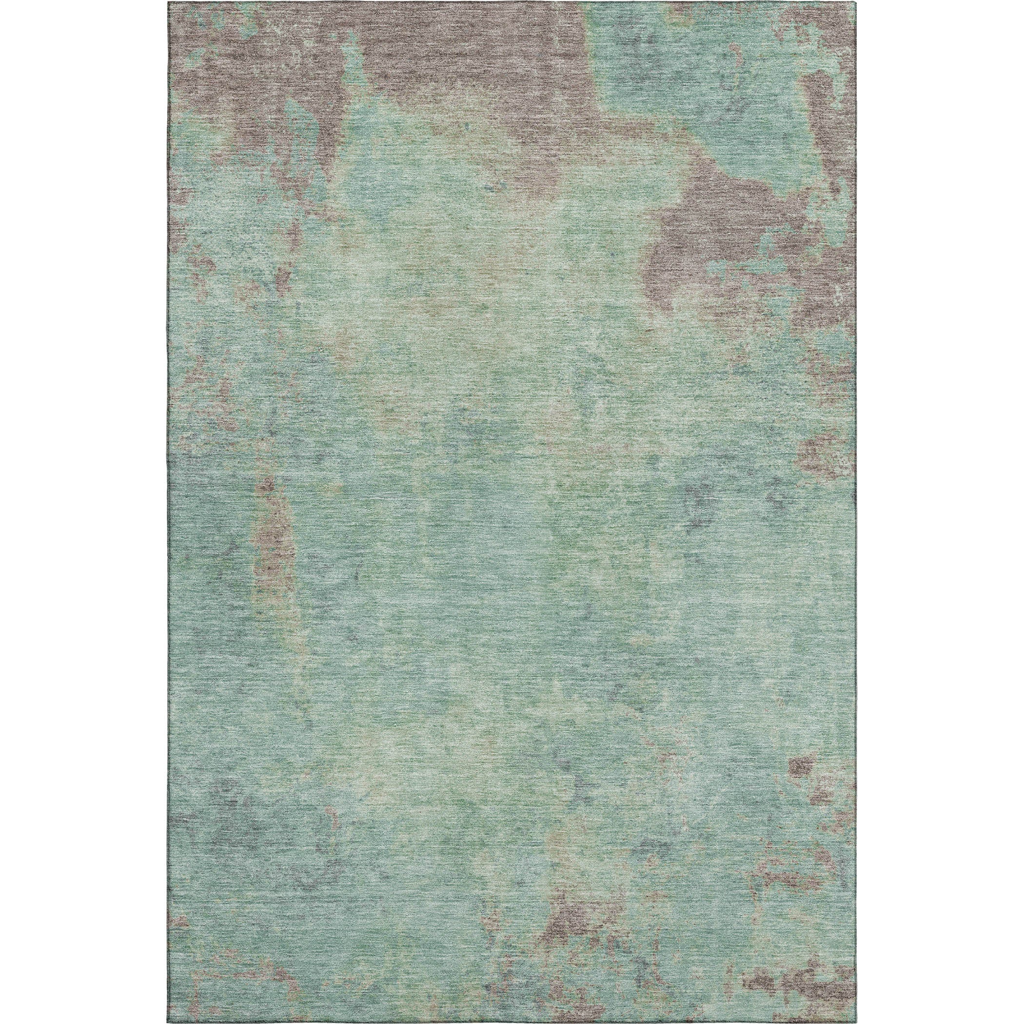 Seoul Machine Washable Transitional Seafoam Blue Rug 2'6" x 3'10" #shape_Rectangle